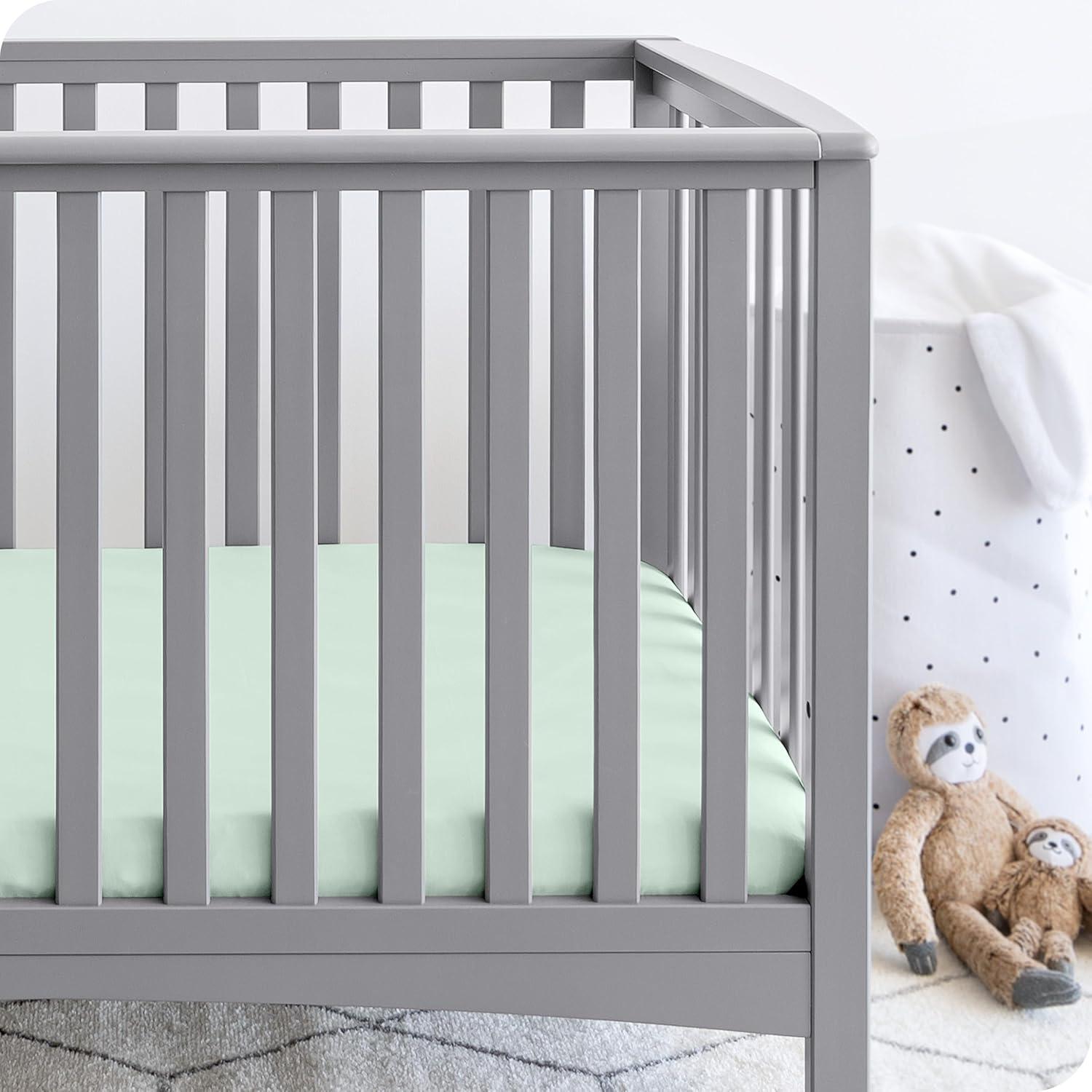 Bare Home Microfiber - Piece Standard Crib Fitted Sheet (Set of 3)