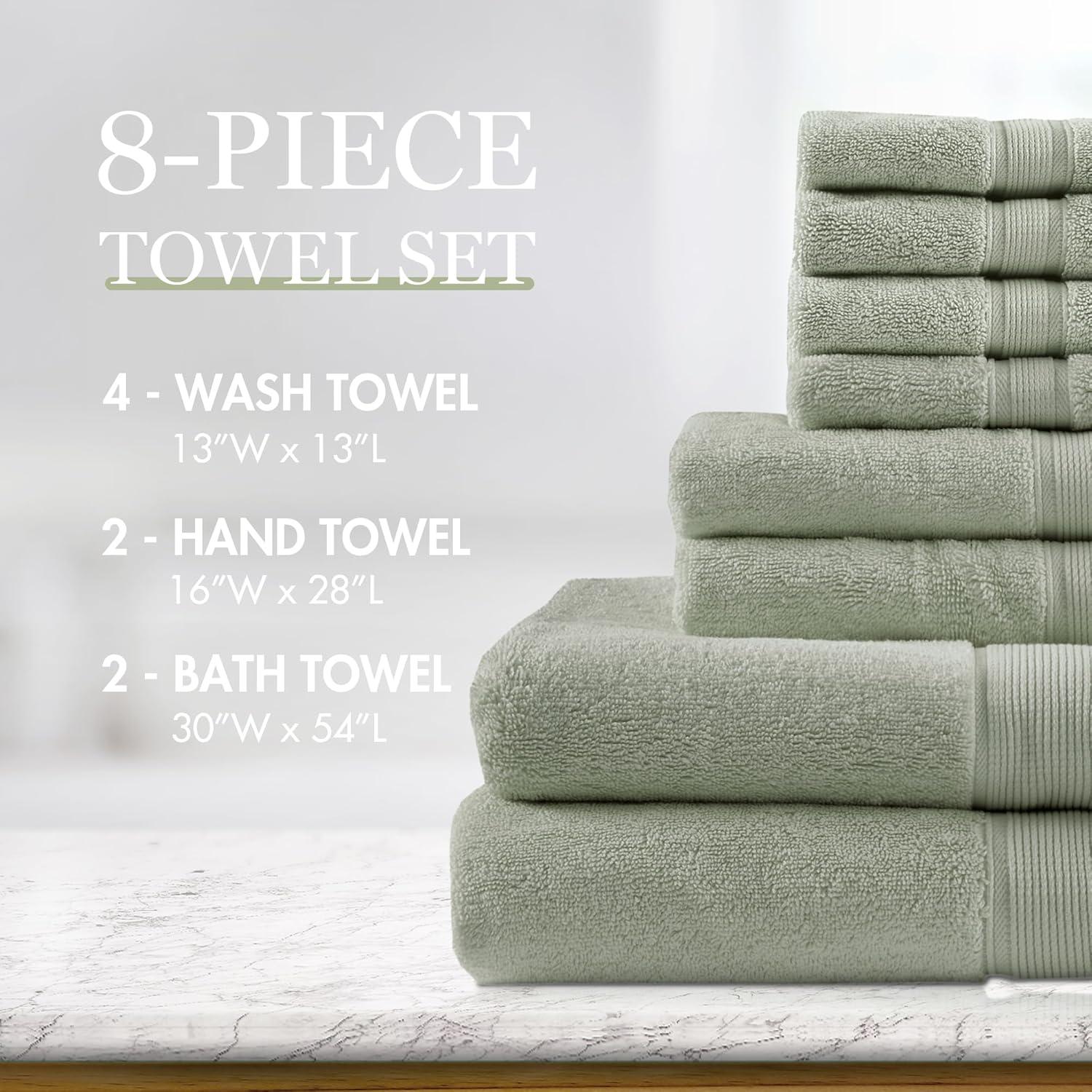 8pc Cotton Bath Towel Set