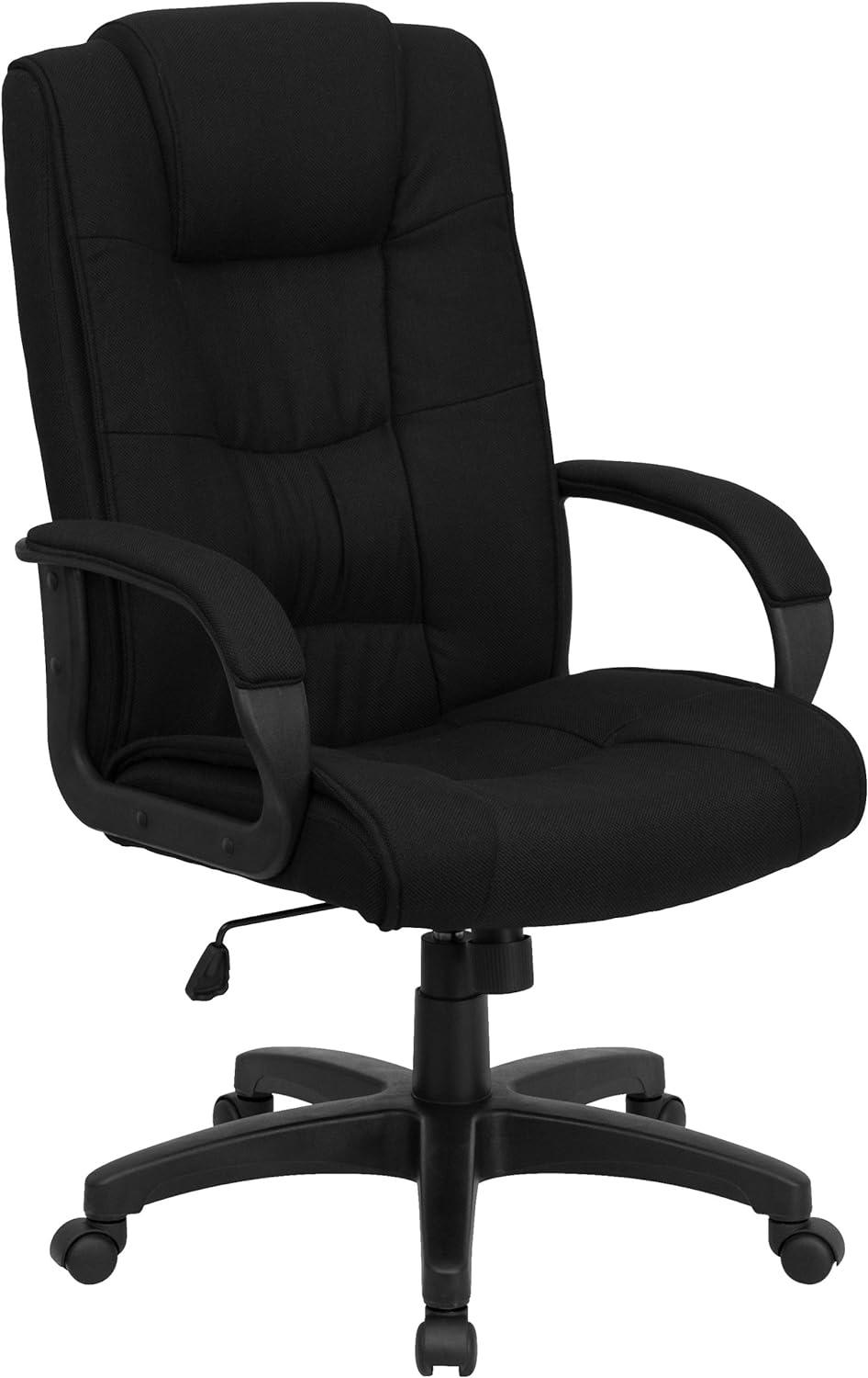 High Back Black Fabric Executive Swivel Office Chair