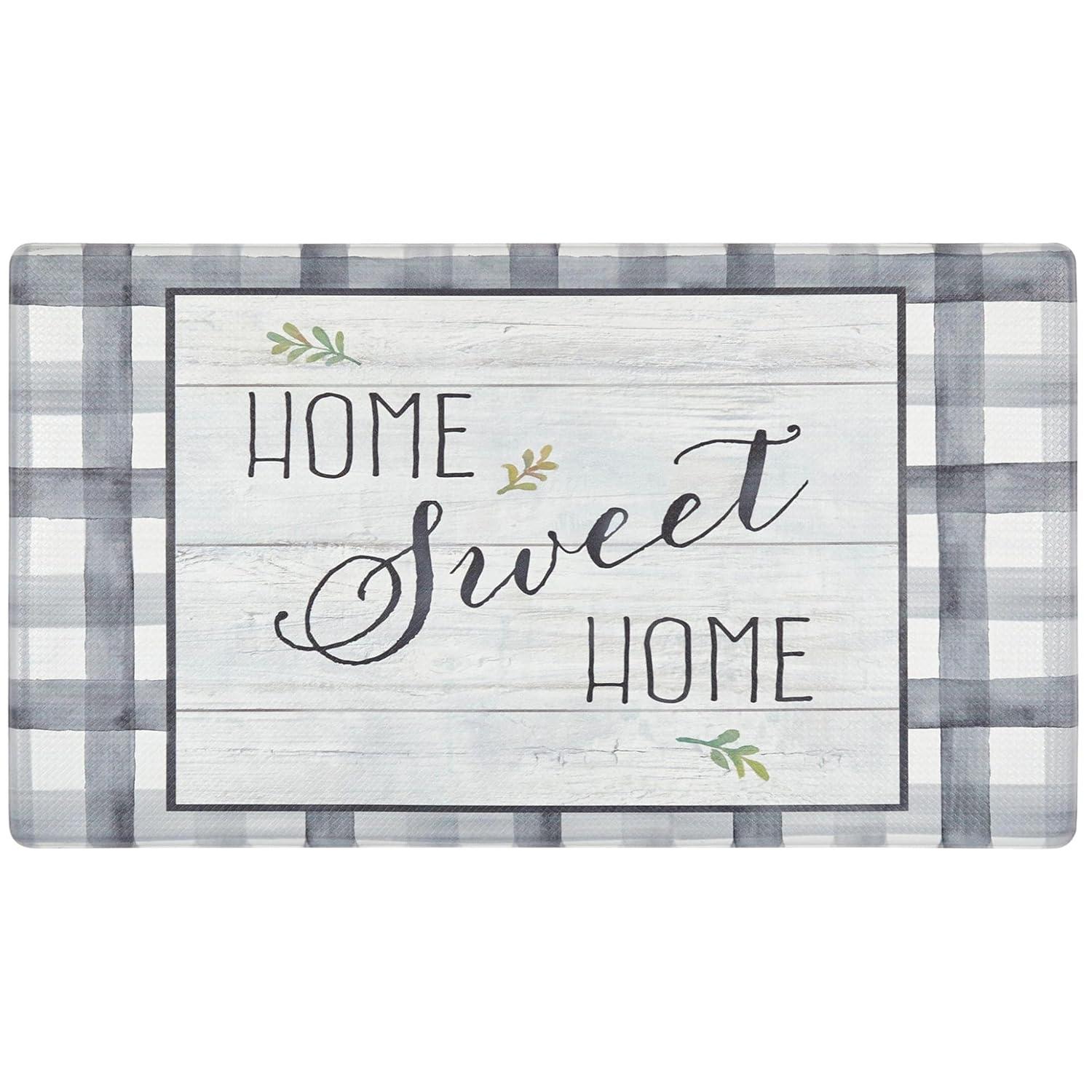 SoHome Cozy Living Home Sweet Home Farmhouse Buffalo Check Border Anti-Fatigue Mat
