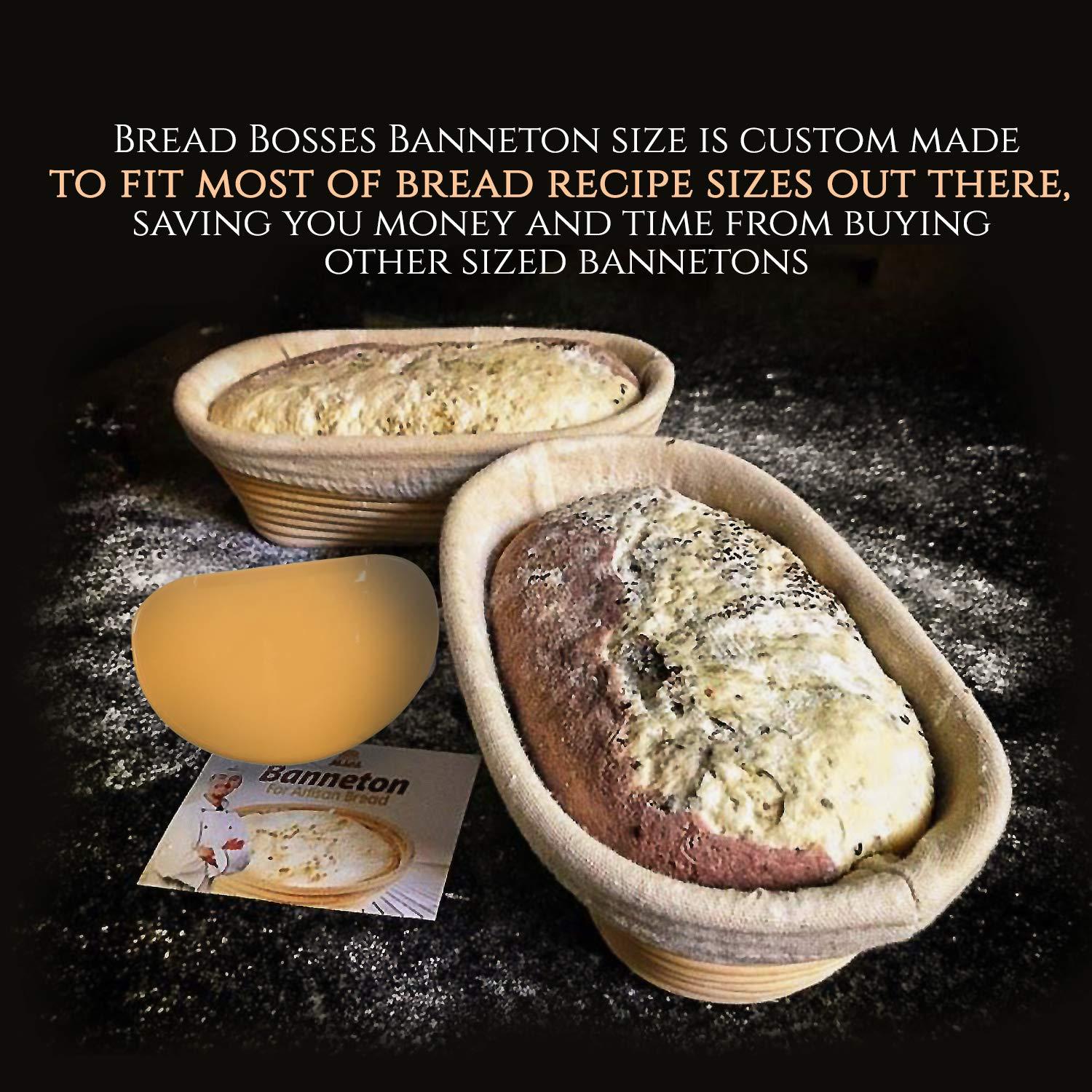 Oval Bread Banneton Proofing Basket - 10 Inch Baskets Sourdough Brotform Proofing Basket Set Banaton Towel for Baking Oval Proofing for Sourdough Bread Making Starter Jar Kit - Great As A Gift