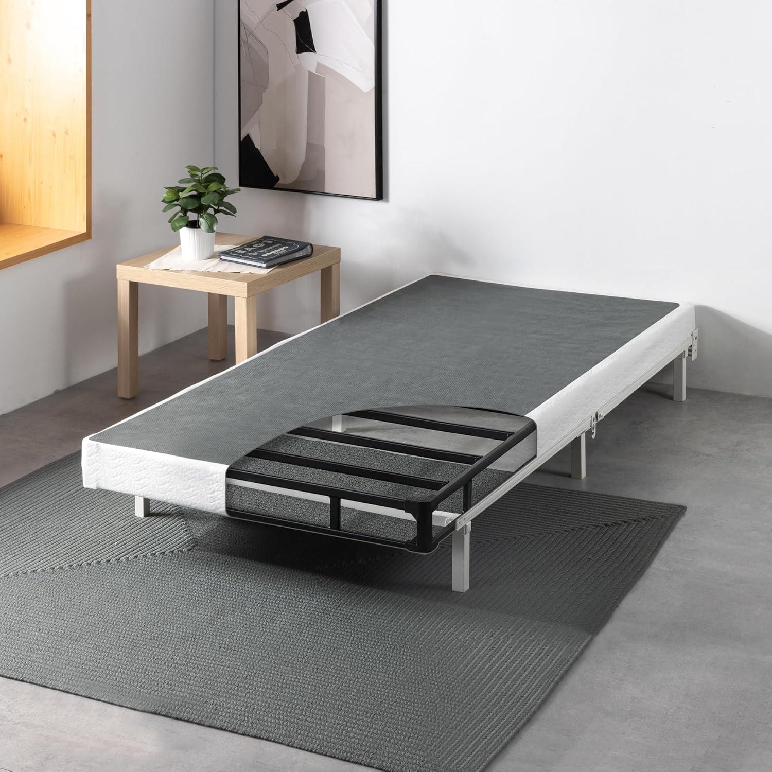 Twin 5" Metal Smart BoxSpring Mattress Base with Quick Assembly Gray - Zinus