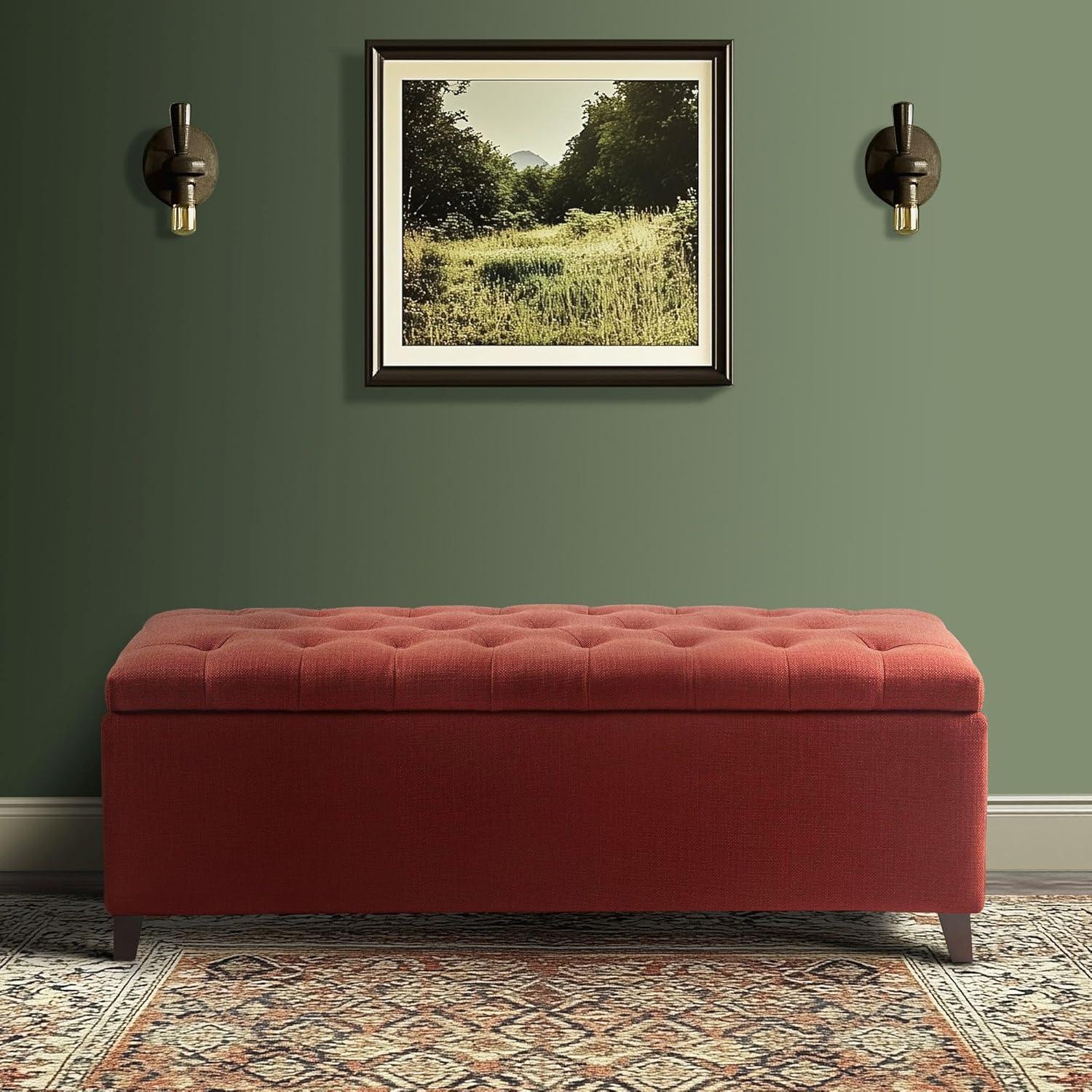 1 Polyester Upholstered Storage Bench