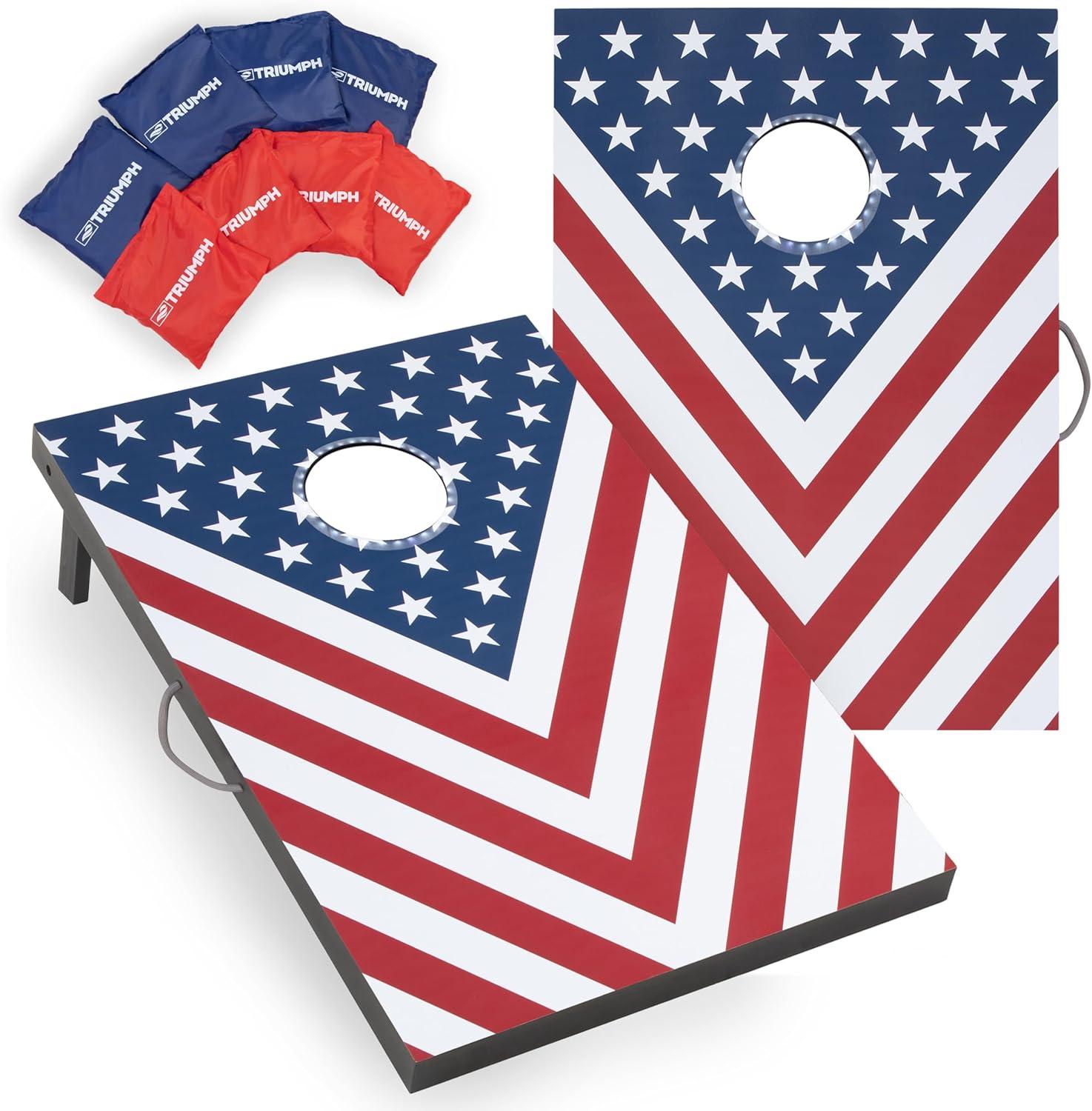 Triumph 2x3 Led Patriotic Cornhole Set