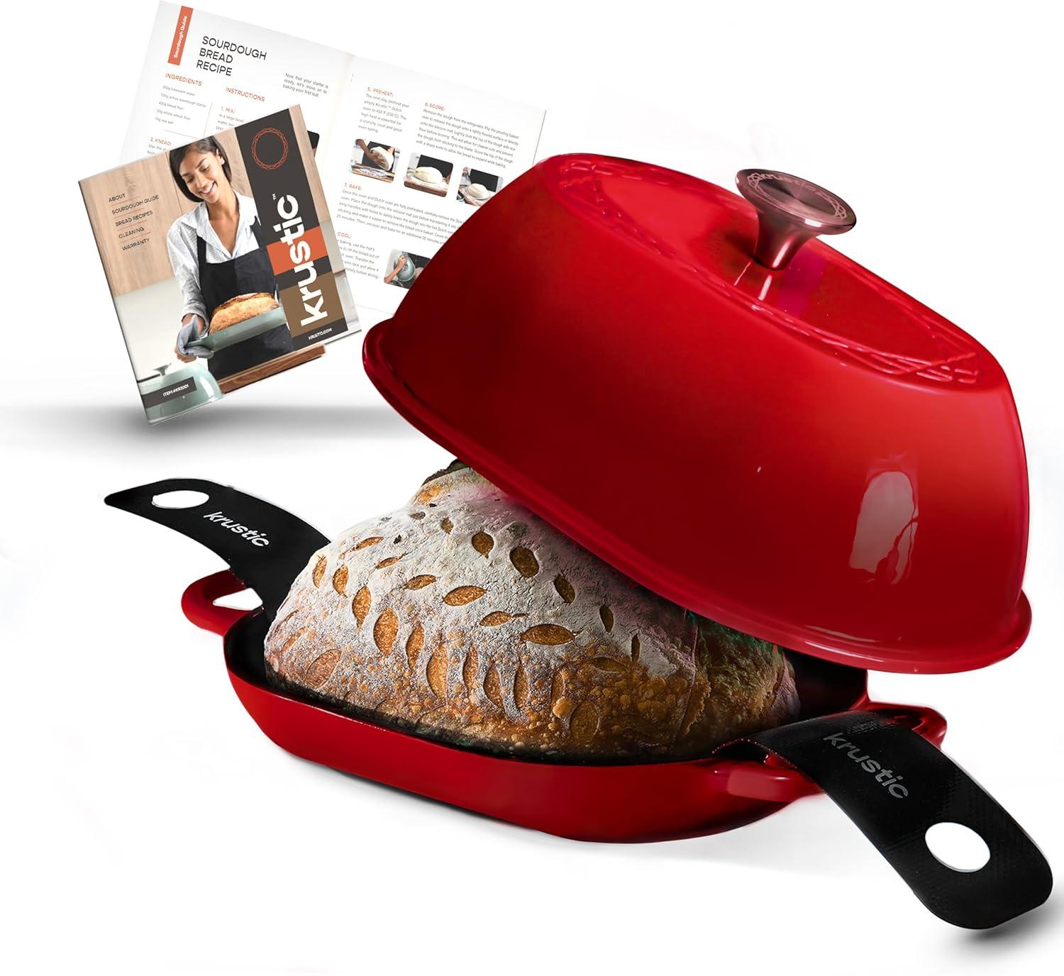 Cherry Blaze Enameled Cast Iron 5.5 Quart Dutch Oven with Lid