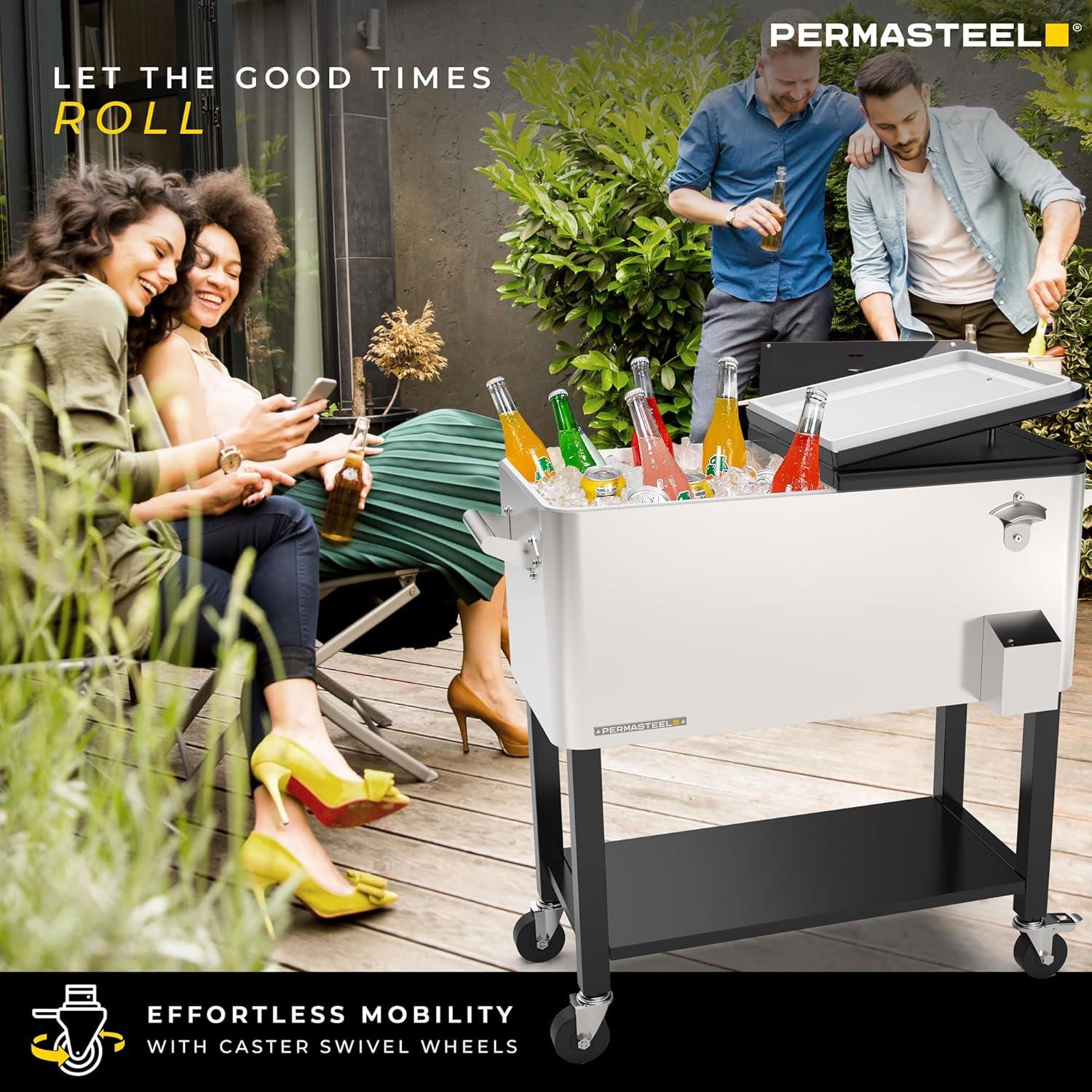 Permasteel 80-Qt Outdoor Patio Cooler with Removable Basin