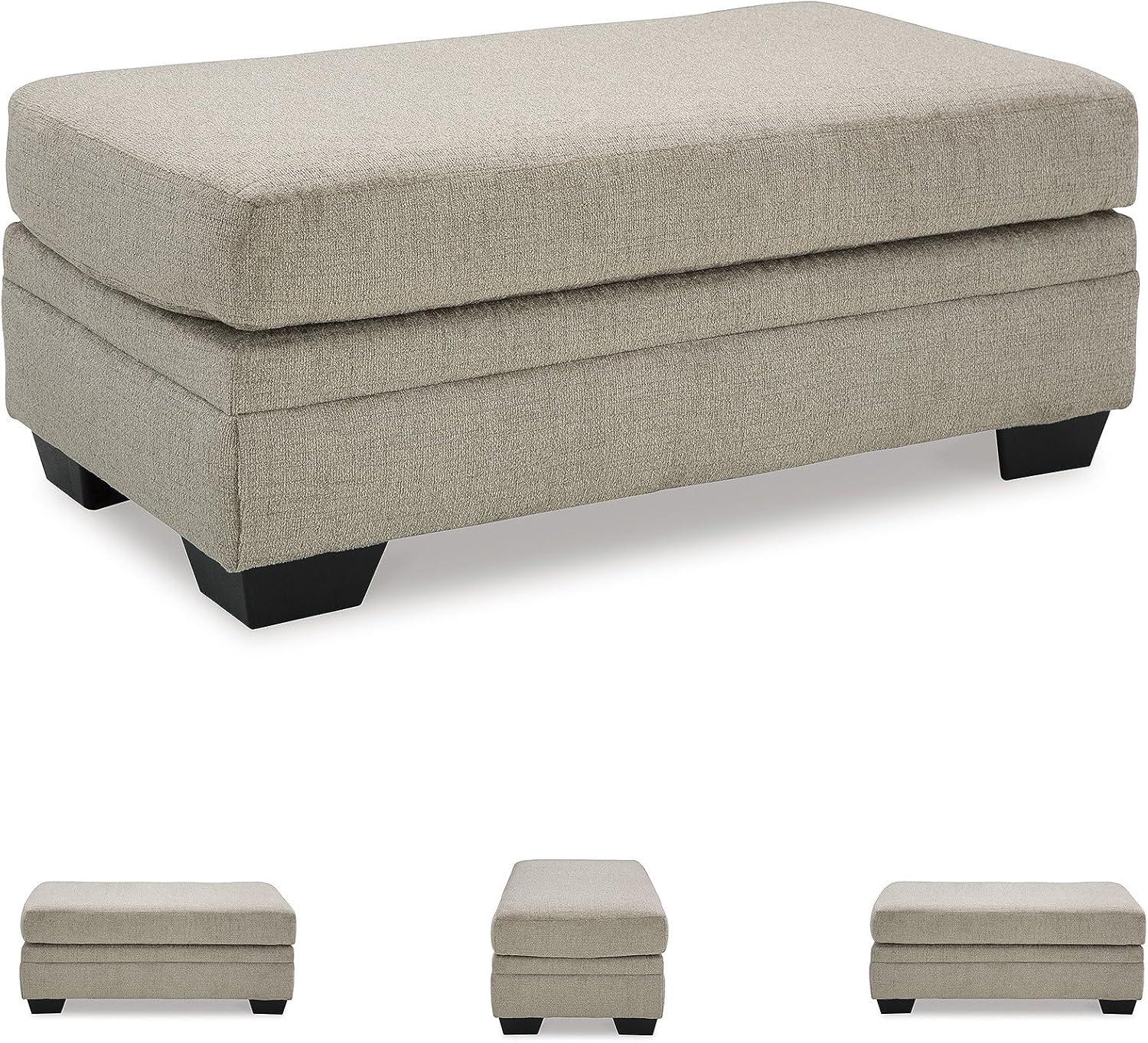 Signature Design by Ashley Stonemeade Upholstered Ottoman, Taupe Brown