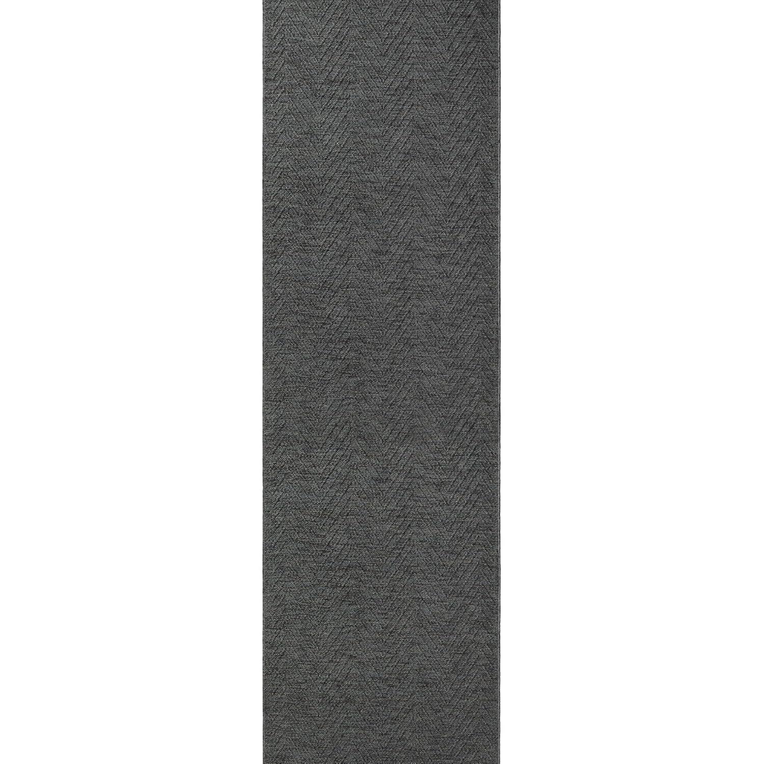 TOWN & COUNTRY BASICS Pax Herringbone Textured Solid Machine Washable Area Rug Black