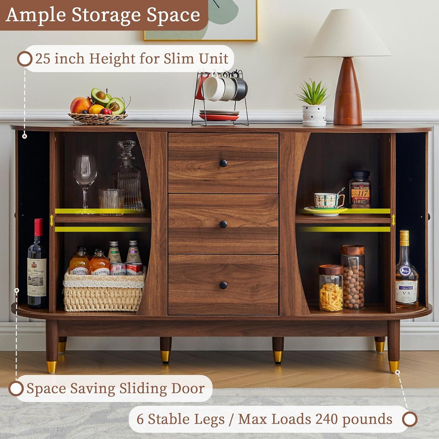 George Oliver Evana 55"Sideboard with 3 Drawer