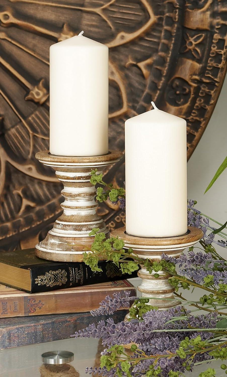 Candle Stands - Wood Candle Holder Pair