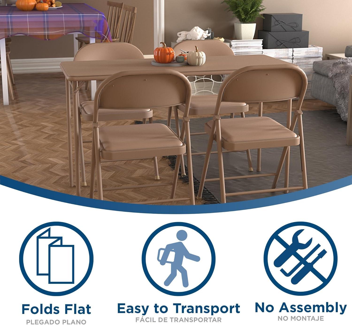 COSCO 20" x 48" Vinyl Top Serving Folding Table