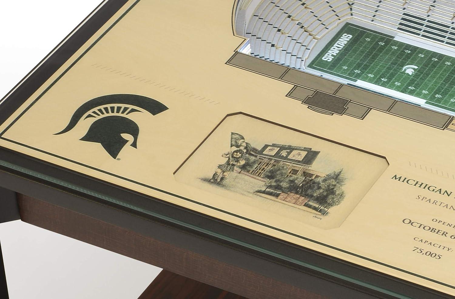 YouTheFan Glass Top End Table