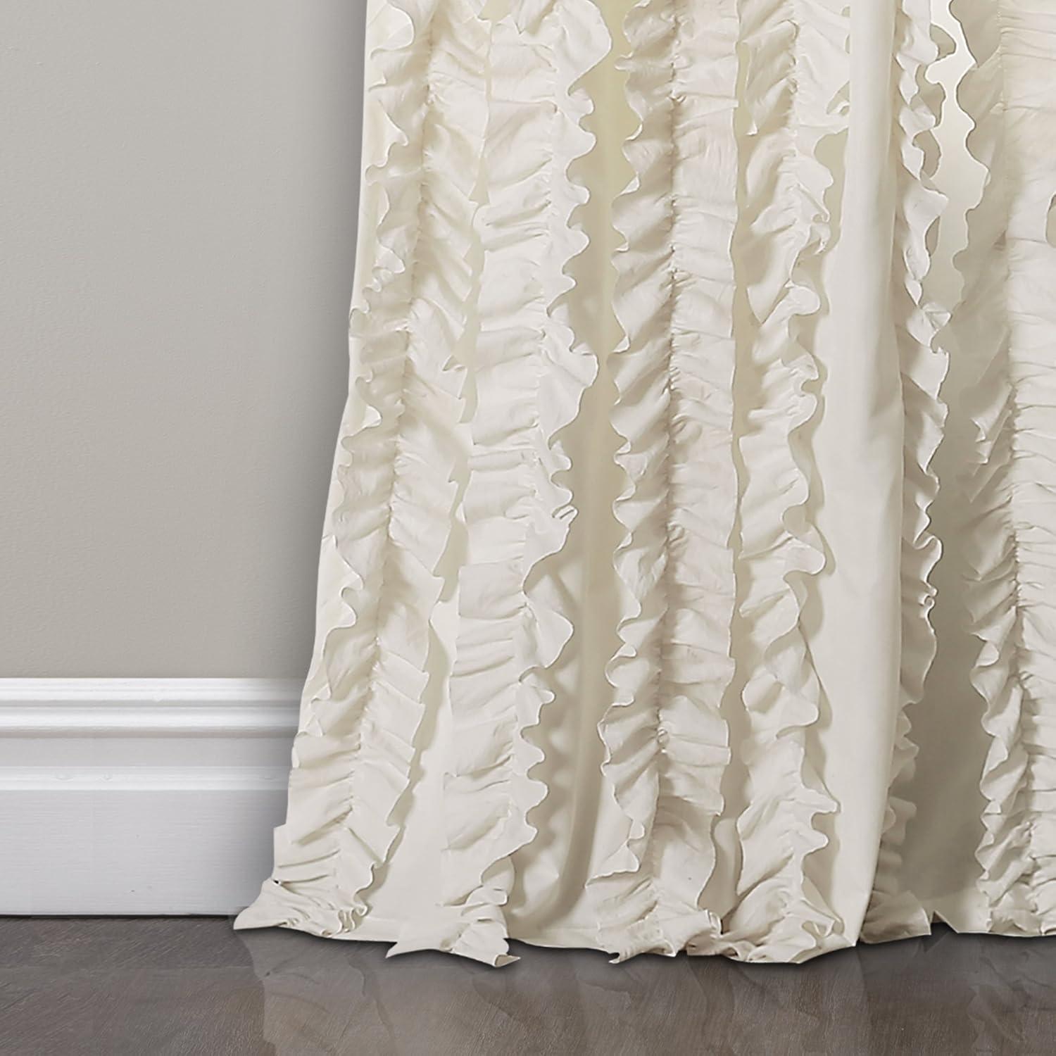 Lush Decor Sophia Ruffle Polyester Semi Sheer Curtain Pair (Set of 2)