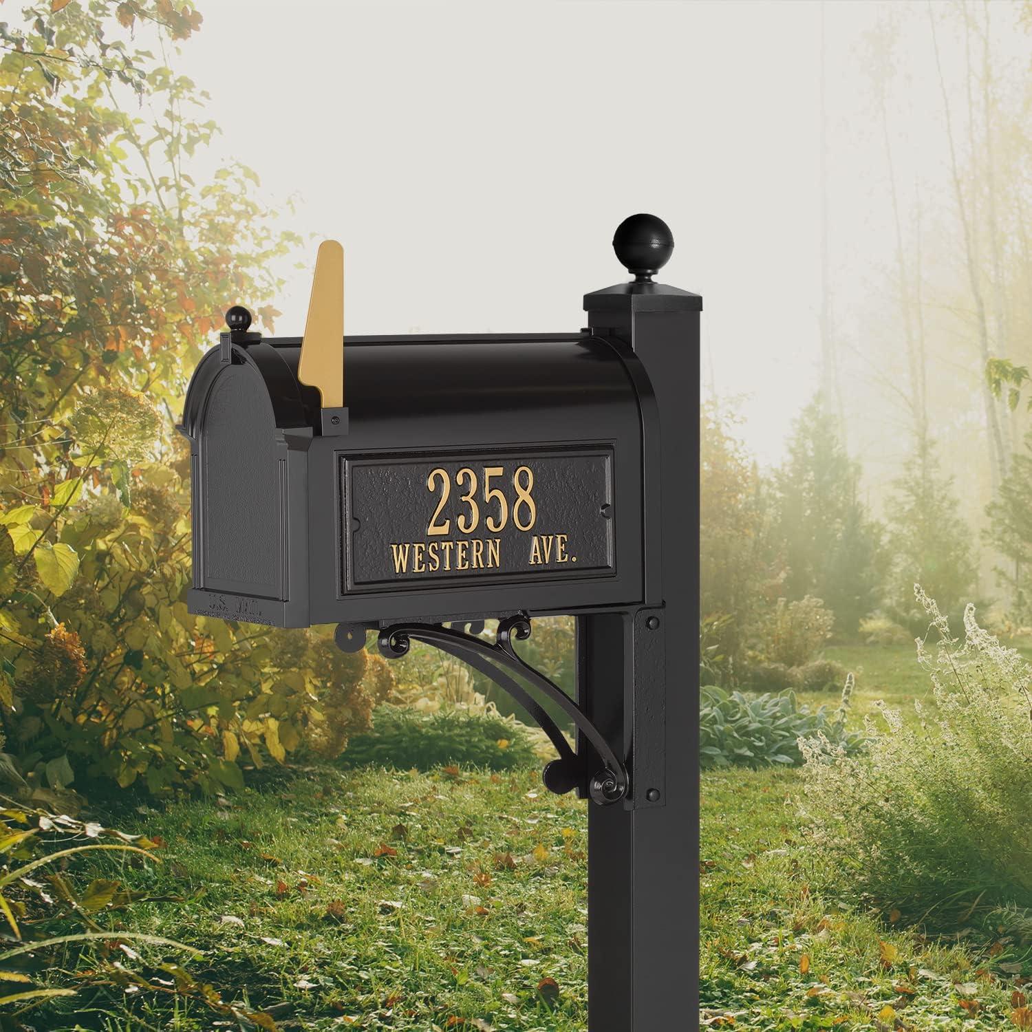 Black Aluminum Capitol Mailbox with Side Address Plaques