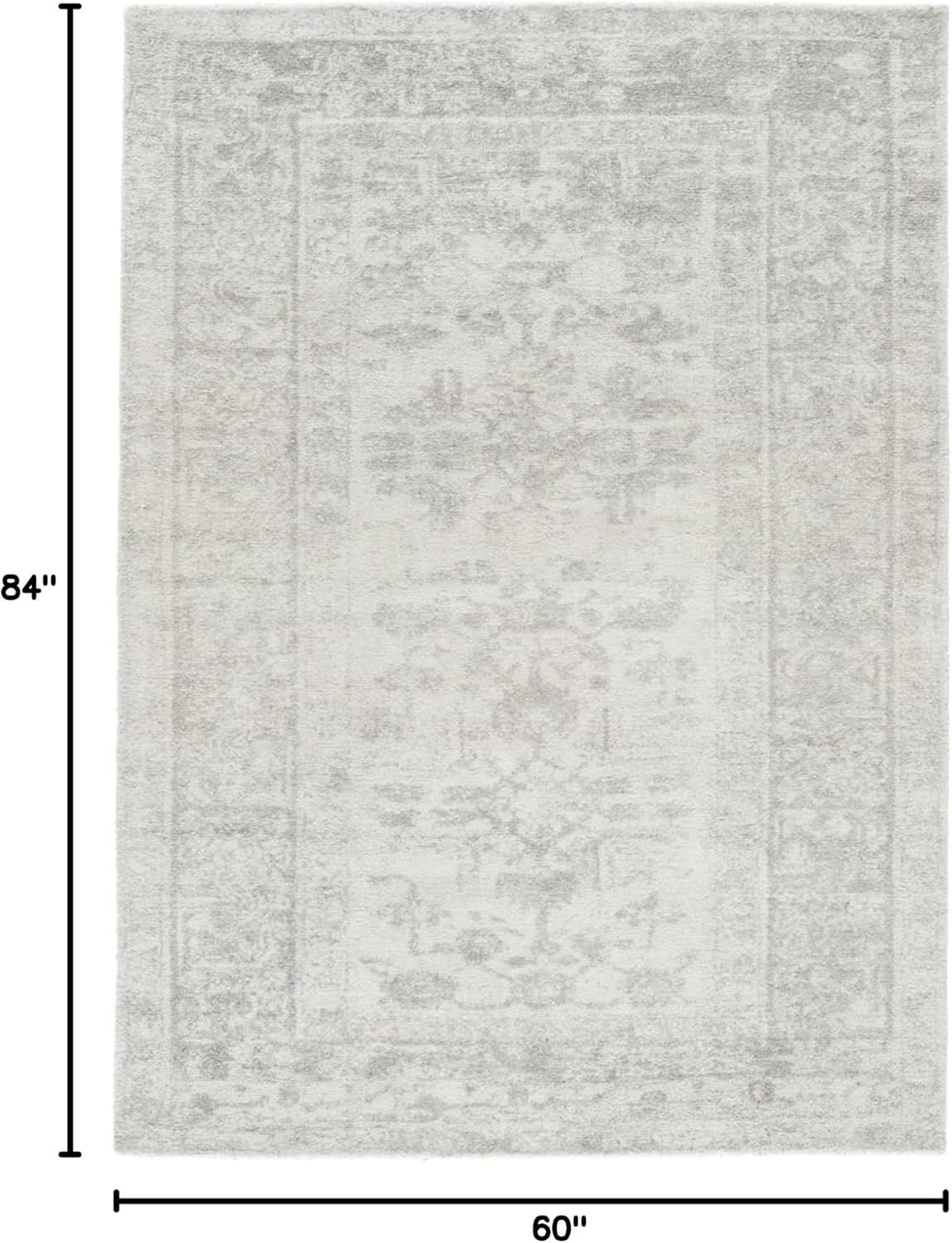 Abanish Floral Handmade Tufted Gray/Cream Area Rug