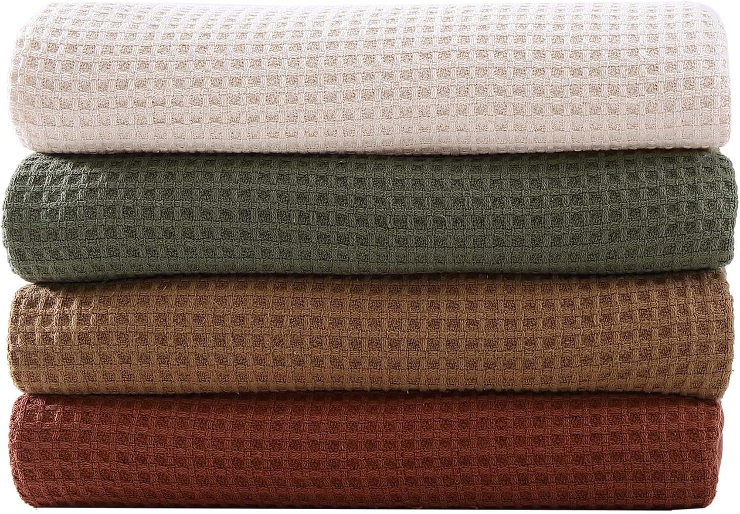 Eddie Bauer Solid Waffle Brown Twin Blanket