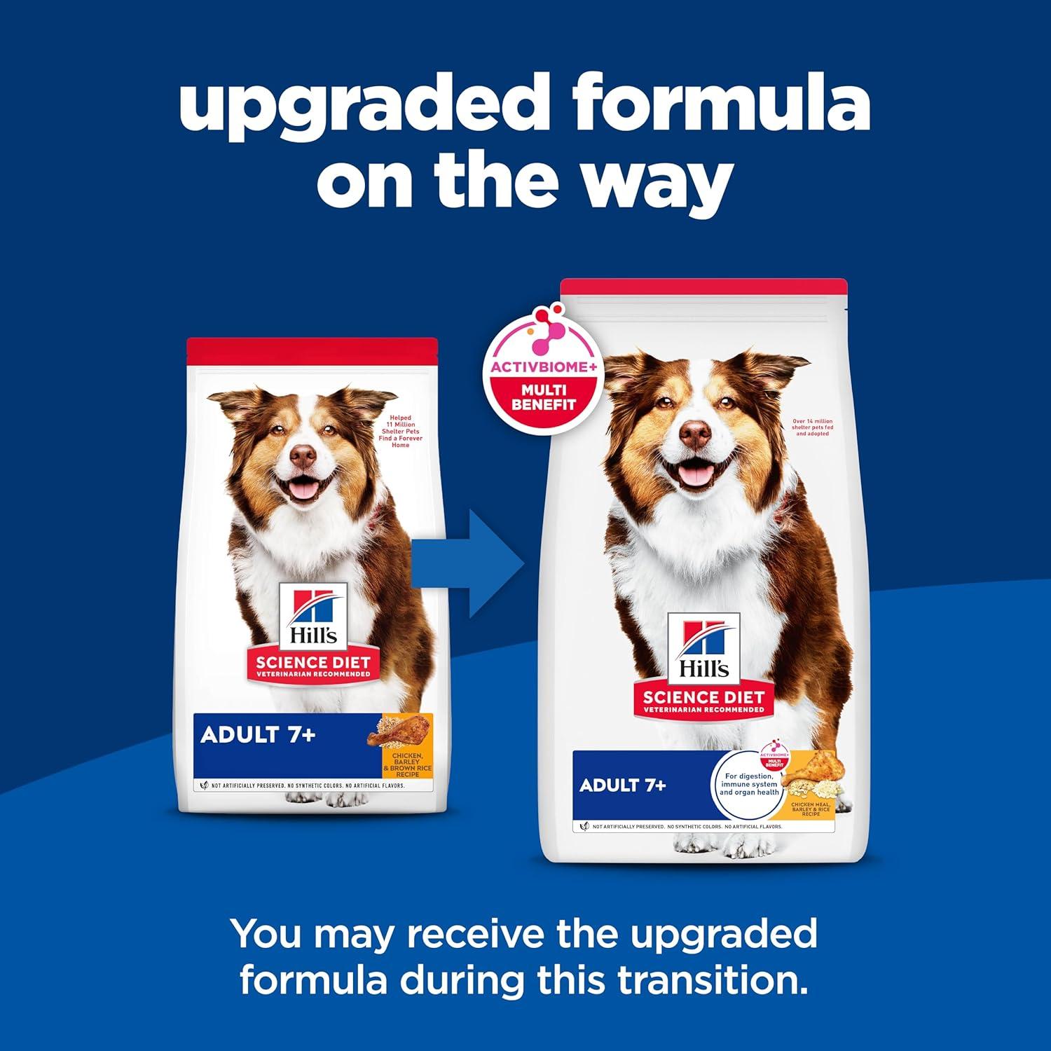 Hill's Science Diet Chicken, Barley & Brown Rice Dry Dog Food for 7+ Senior Dogs, 15lb Bag