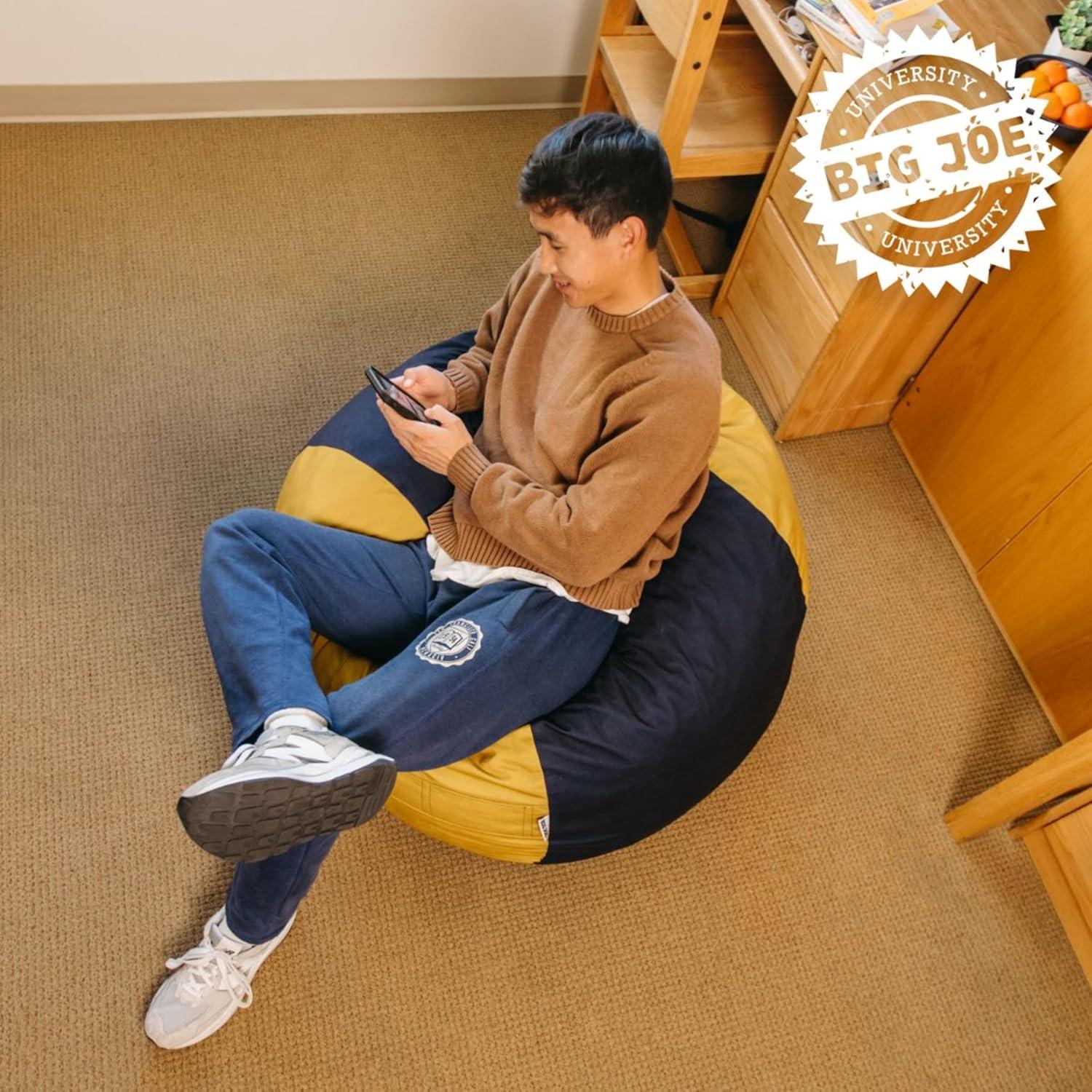 Big Joe Medium 3 Foot Foam Filled Bean Bag Chair with Soft Removeable Cover