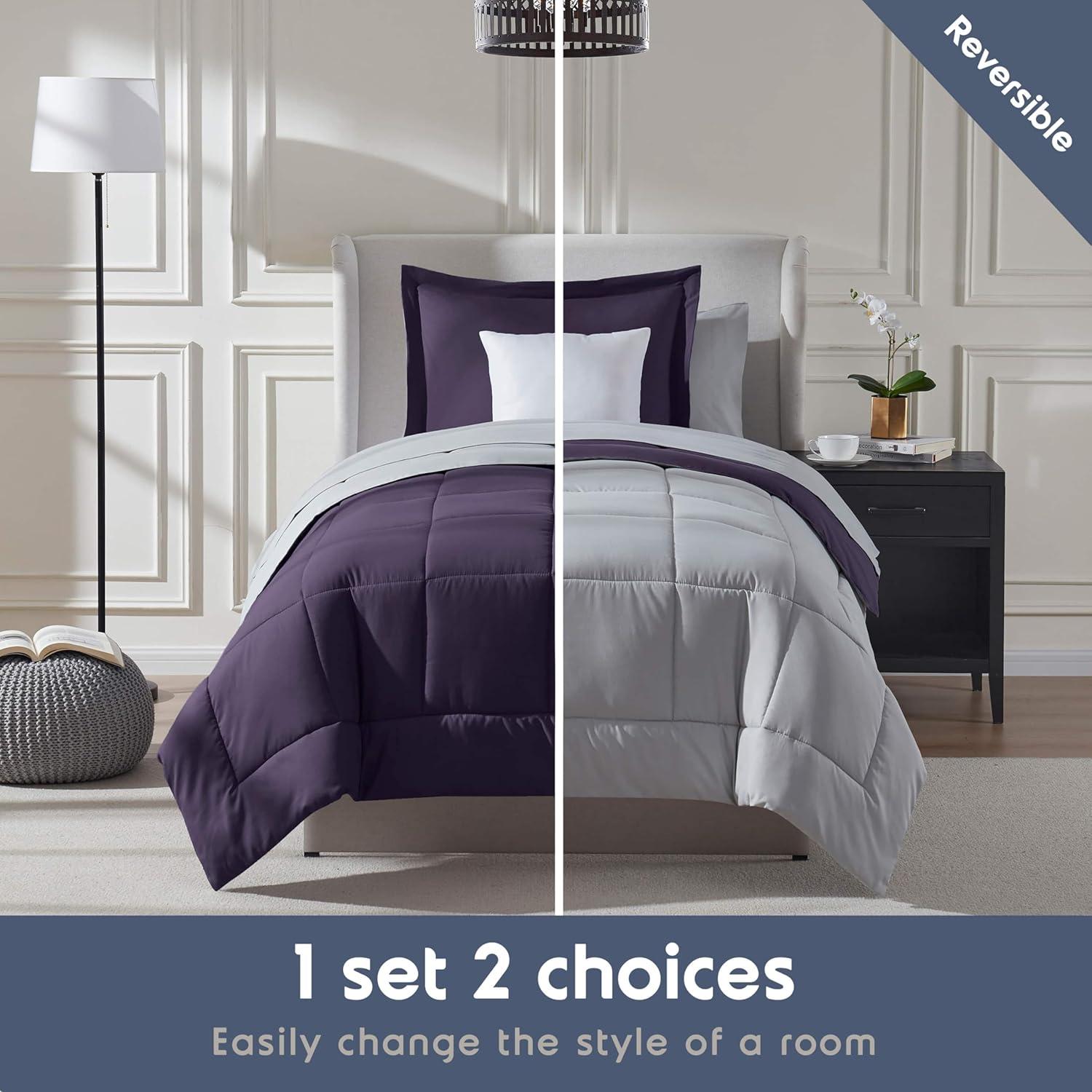 Nestl Bed-in-A-Bag Reversible Comforter Set with Bed Sheets