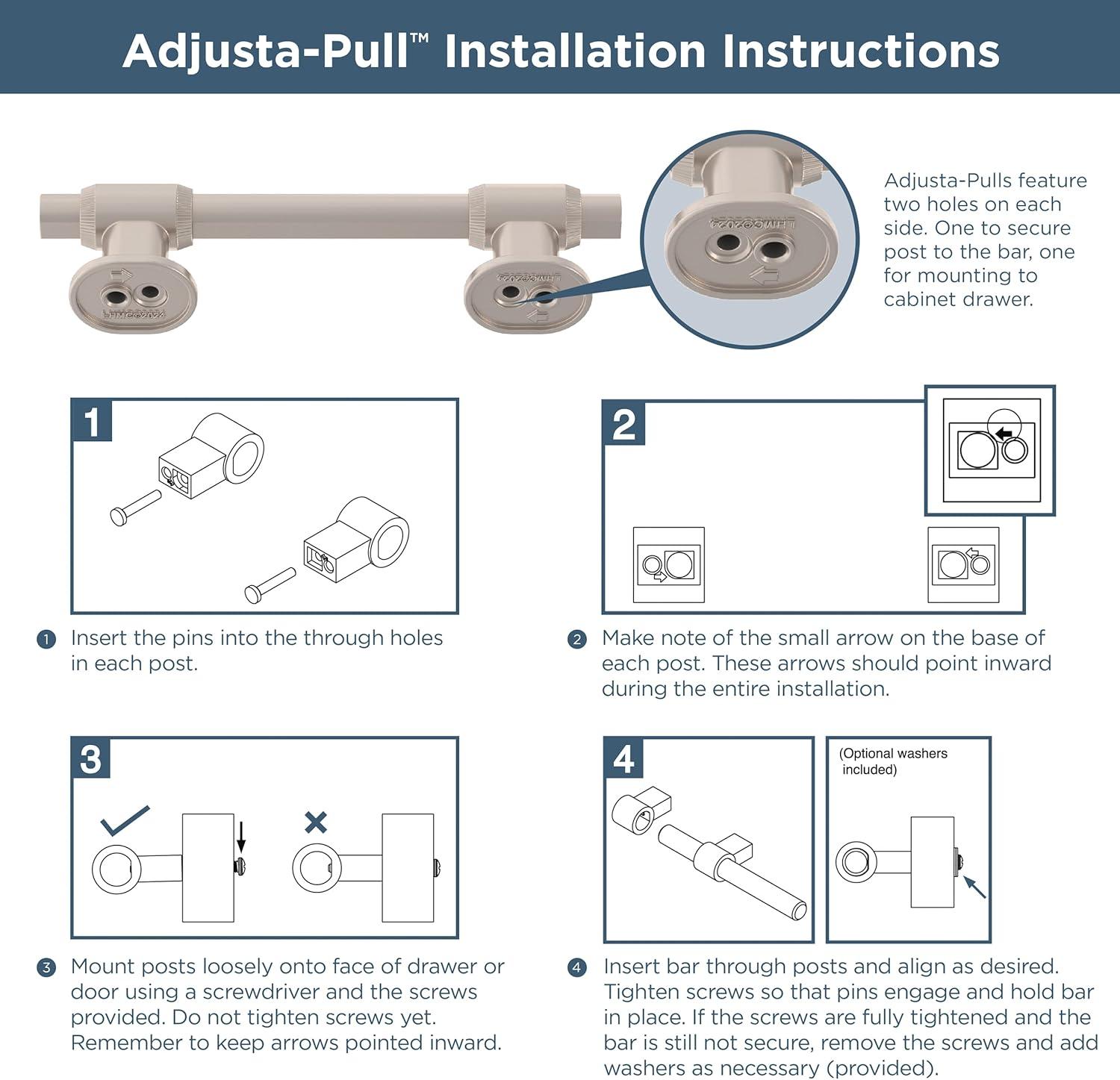 Franklin Brass Bar Adjusta-Pull Adjustable 1-3/8 to 4 in. (35-102 mm) Cabinet Drawer Pull