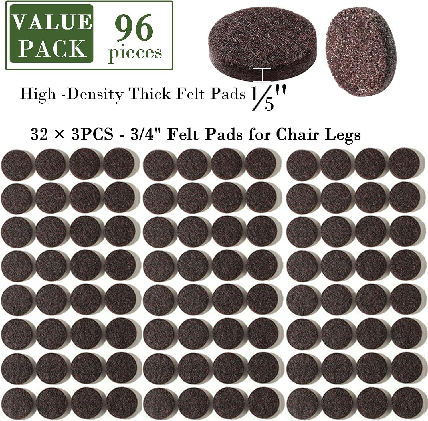 Fursafe&Q Felt Furniture Pads, Furniture Felt Pads for Hardwood Floors -Self Adhesive Chair Leg Floor Protectors, Protect from Nicks, Dents and Scratches, Chair Feet Protectors 136 Pcs Chair Feet