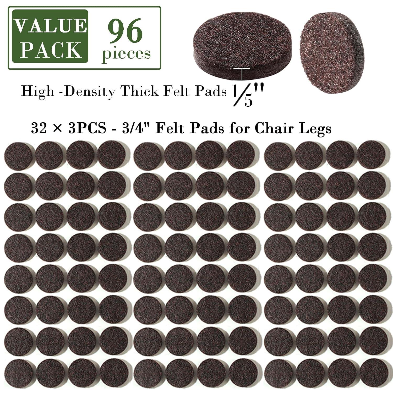 Fursafe&Q Felt Furniture Pads, Furniture Felt Pads for Hardwood Floors -Self Adhesive Chair Leg Floor Protectors, Protect from Nicks, Dents and Scratches, Chair Feet Protectors 136 Pcs Chair Feet