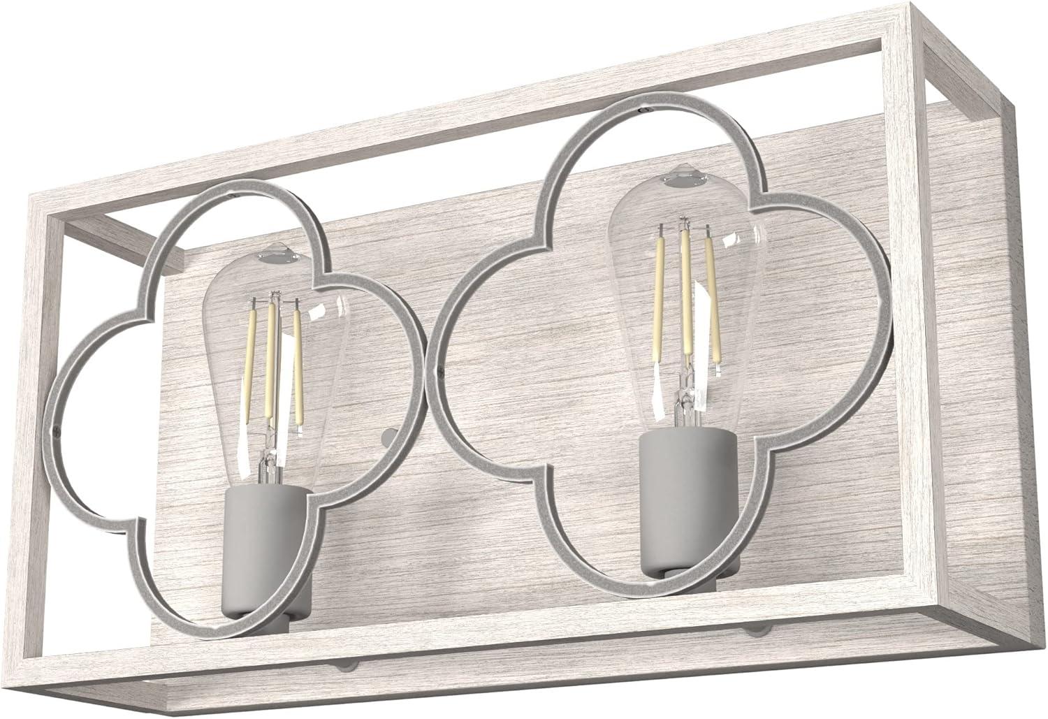 Hunter Fan Gablecrest 2 Light Flush Mount Bathroom Vanity Light Fixture