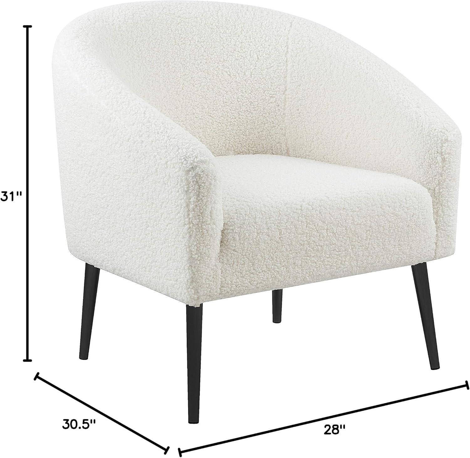 Meridian Furniture Barlow Faux Sheepskin Fur Accent Chair with Gold Legs