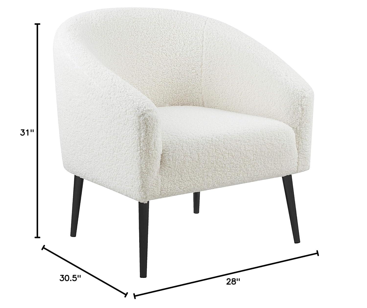 Meridian Furniture Barlow Faux Sheepskin Fur Accent Chair with Gold Legs