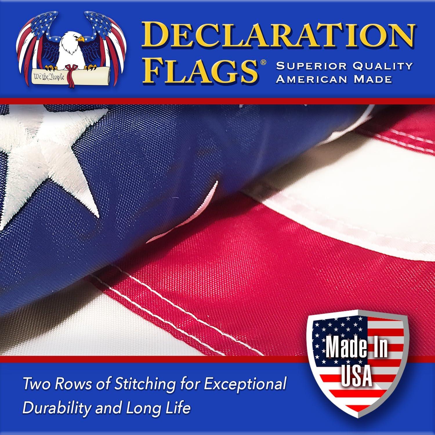 3x5 American Flag for Outside Outdoor Heavy Duty-Nylon USA Flags- Embroidered US Flags Sewn Stripes with Brass Grommets