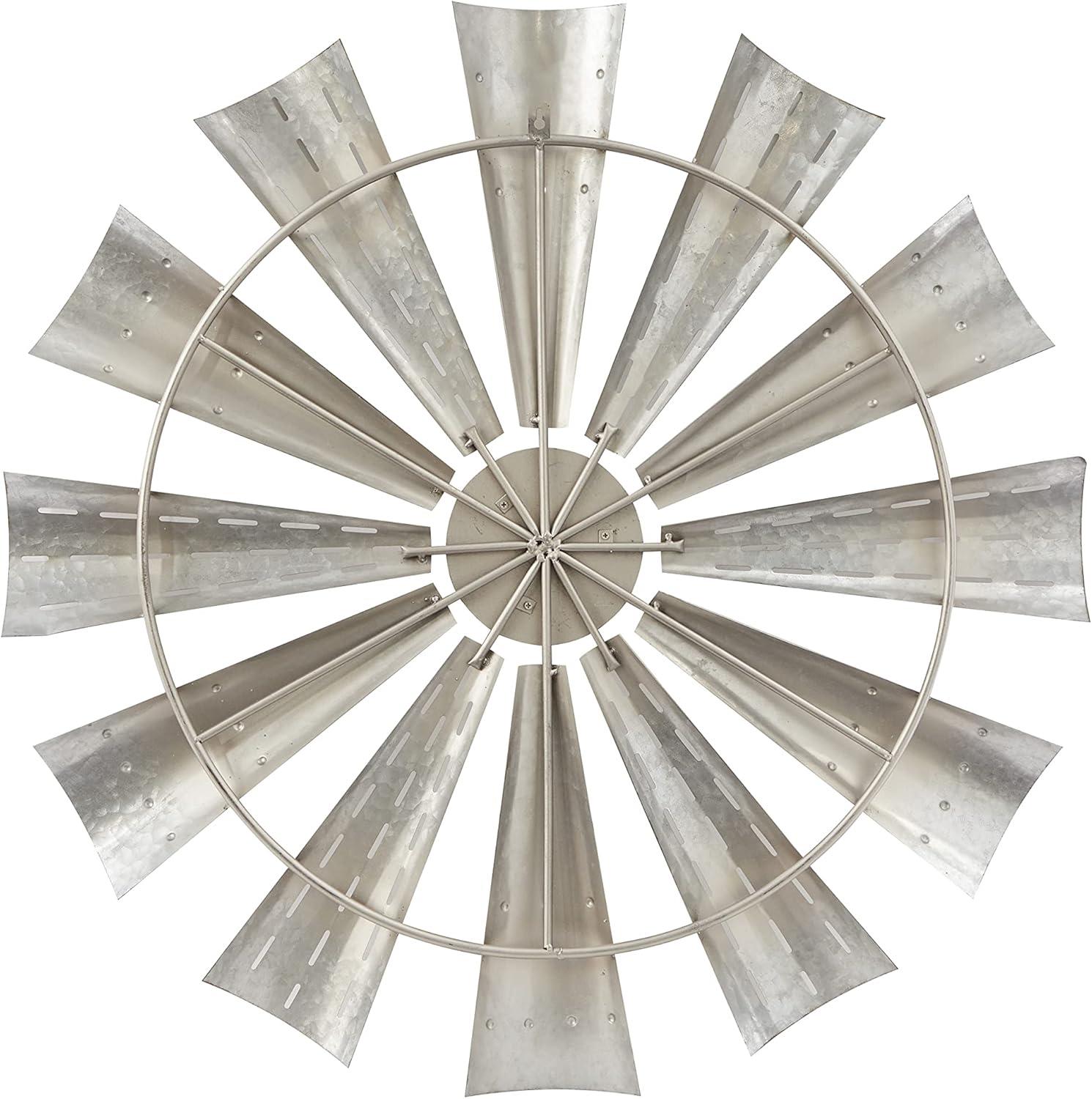 Millwood Pines Metal Indoor Outdoor Windmill Brown Wall Decor