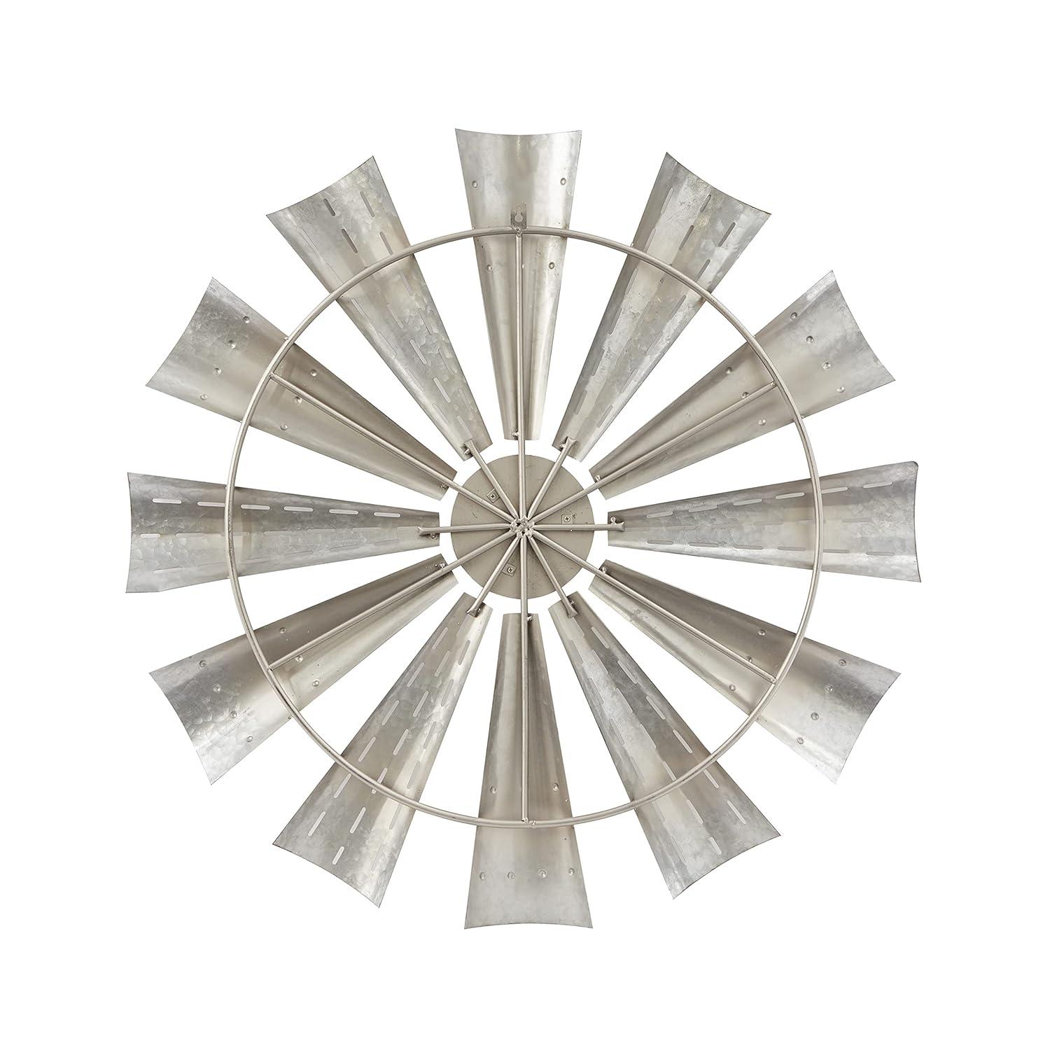 Millwood Pines Metal Indoor Outdoor Windmill Brown Wall Decor