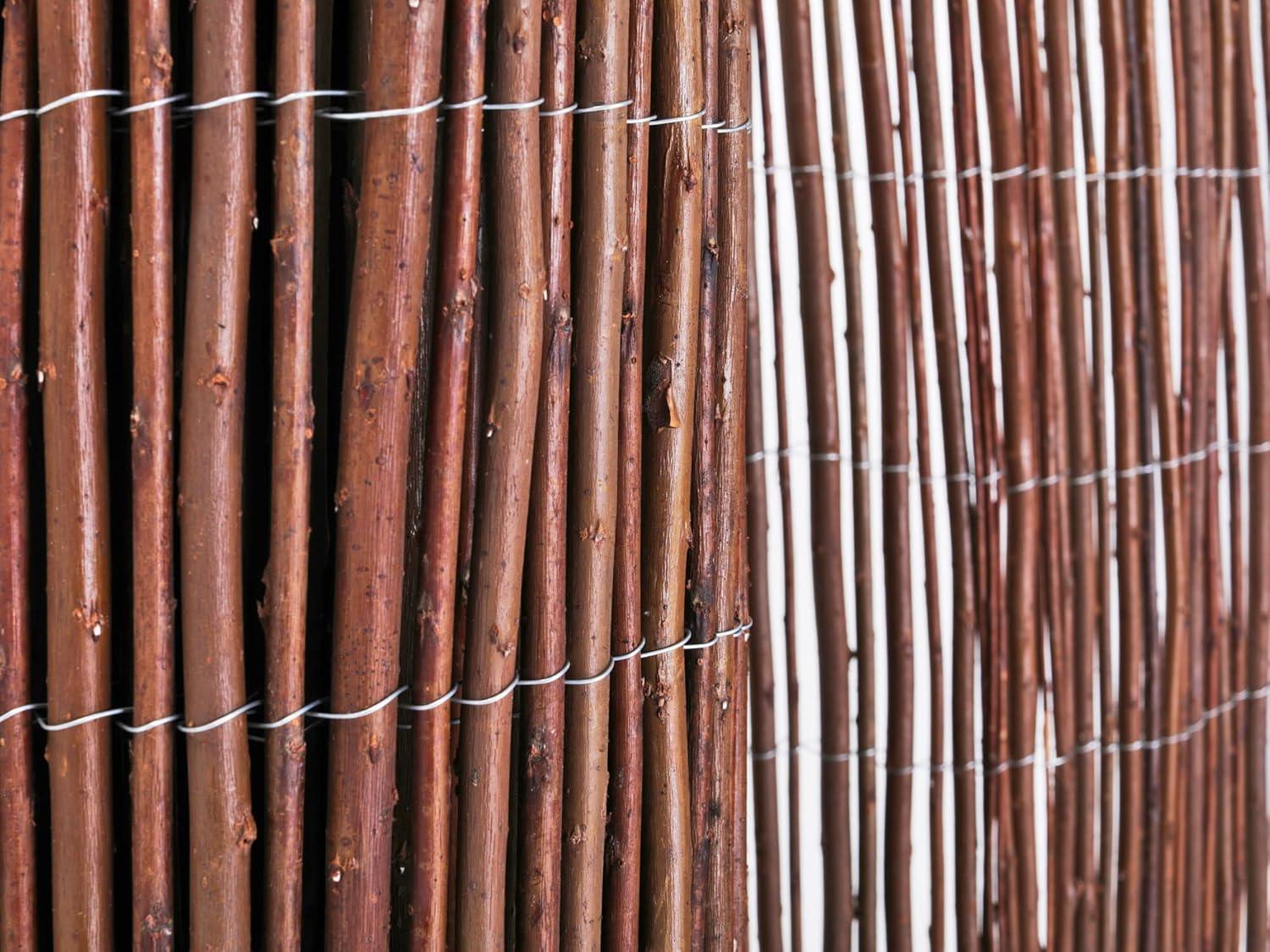 Backyard X-Scapes Natural Willow Rolled Panel Fence Decorative Fencing Natural 6' H x 16' L
