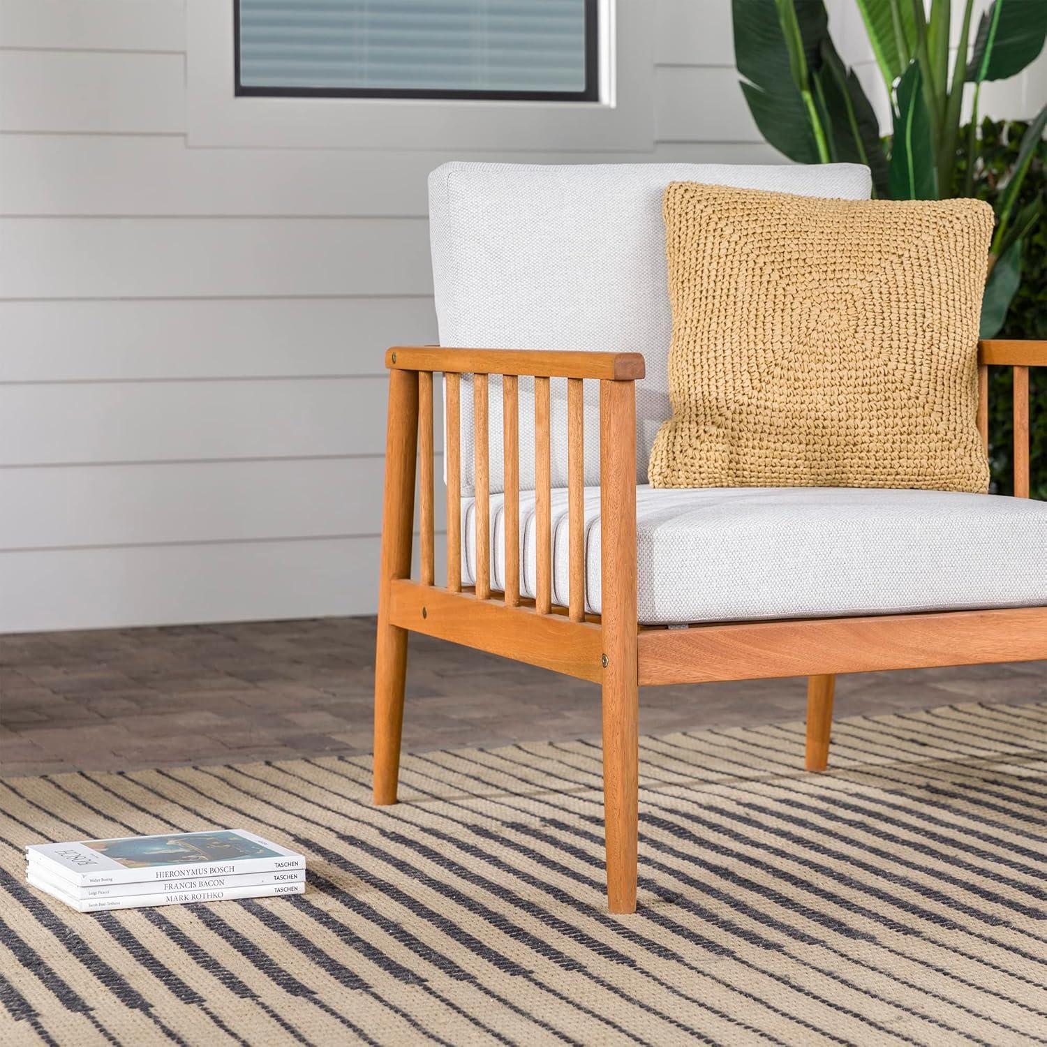 Osparple Contemporary Outdoor Patio Chairs Patio Accent Chair Lounge Chair for Living Room, Sunroom, or Patio Relaxation, Brown