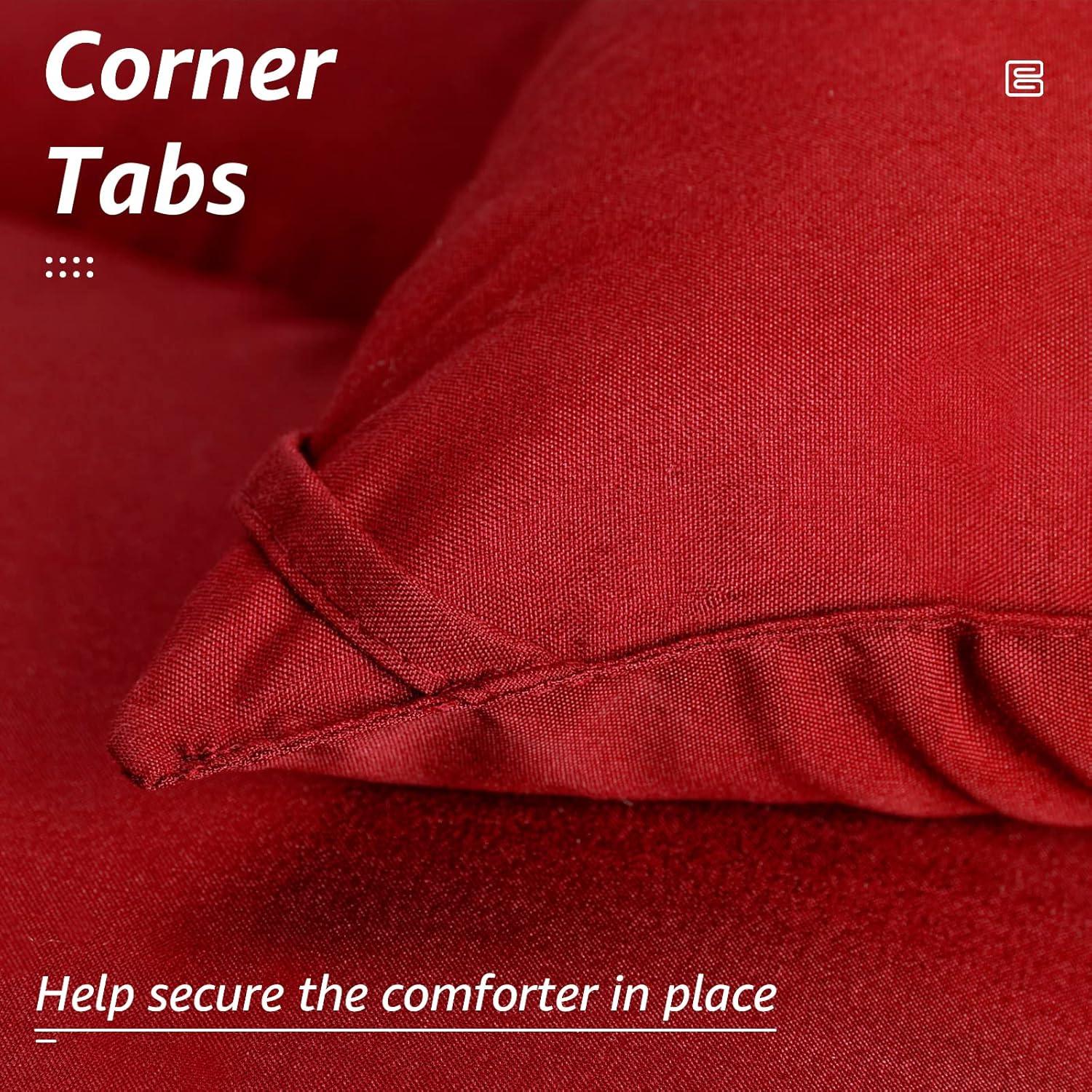 WangSiDun Down Alternative Comforters, All Season Red Comforters Machine Washable, Queen