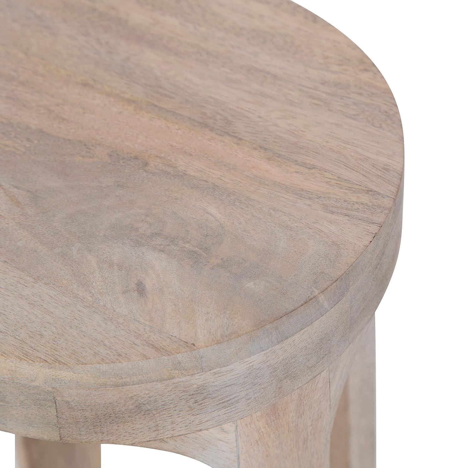 Kate and Laurel Dahl Round Wood Drink Table, 8x8x23, White