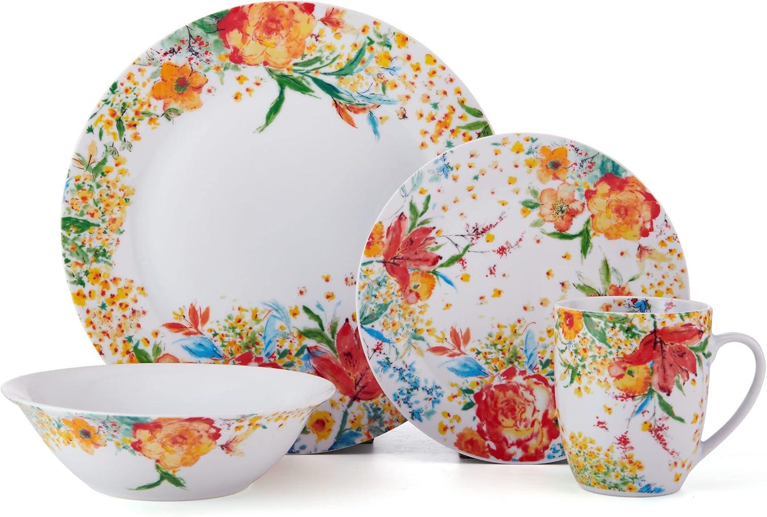 Fitz and Floyd Fitz and Floyd Garden Delight 32-Piece Porcelain Dinnerware Set, Service for 8