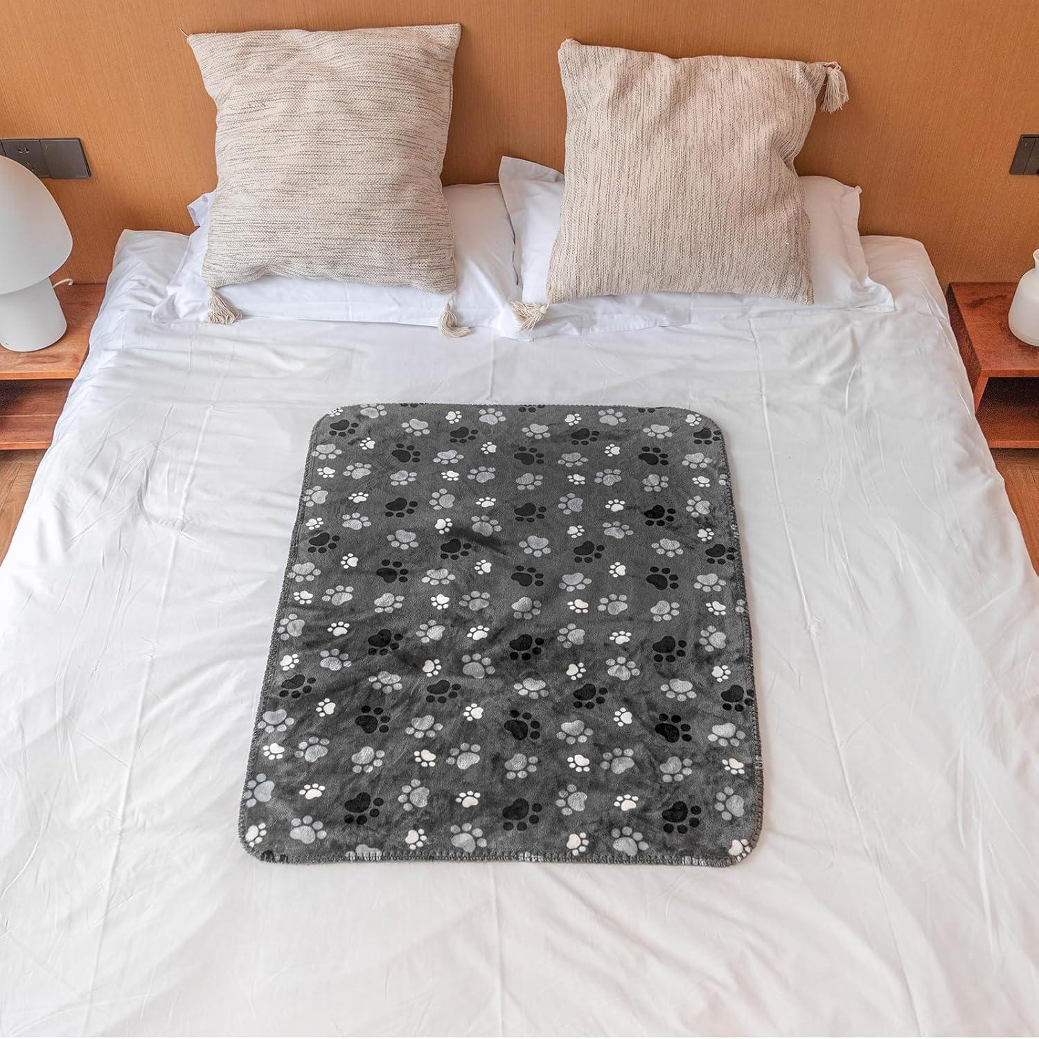 Waterproof Pet Blanket Dog Blankets, Pattern Printing Super Soft Warm Fluffy Facecloth Sofa Car Bed Protector, Urine Proof Washable Outdoor Pet Blanket for Puppy Large Dogs & Cats 40 * 30 inch