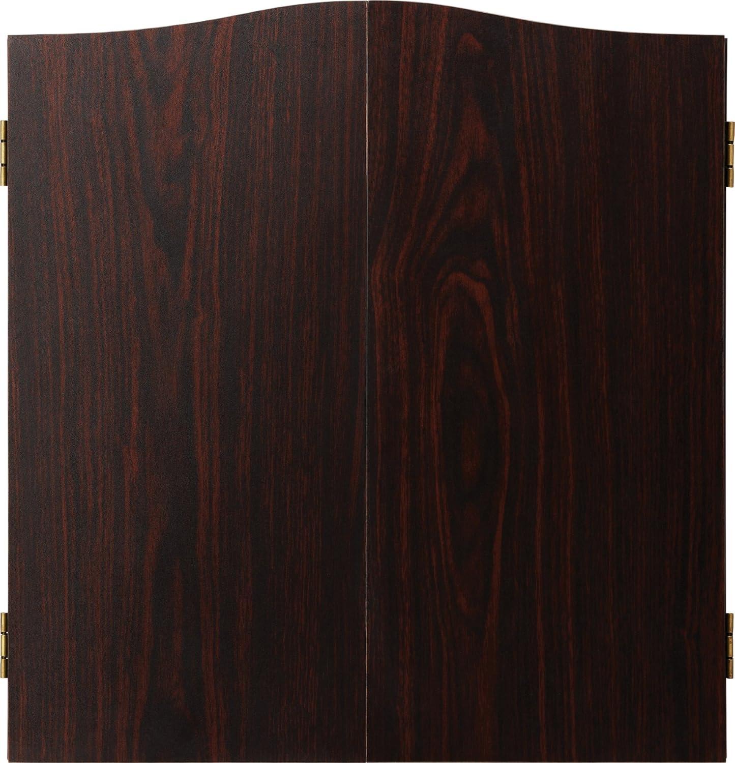 Elite Walnut Finish Dartboard Cabinet Set with Sisal/Bristle Board