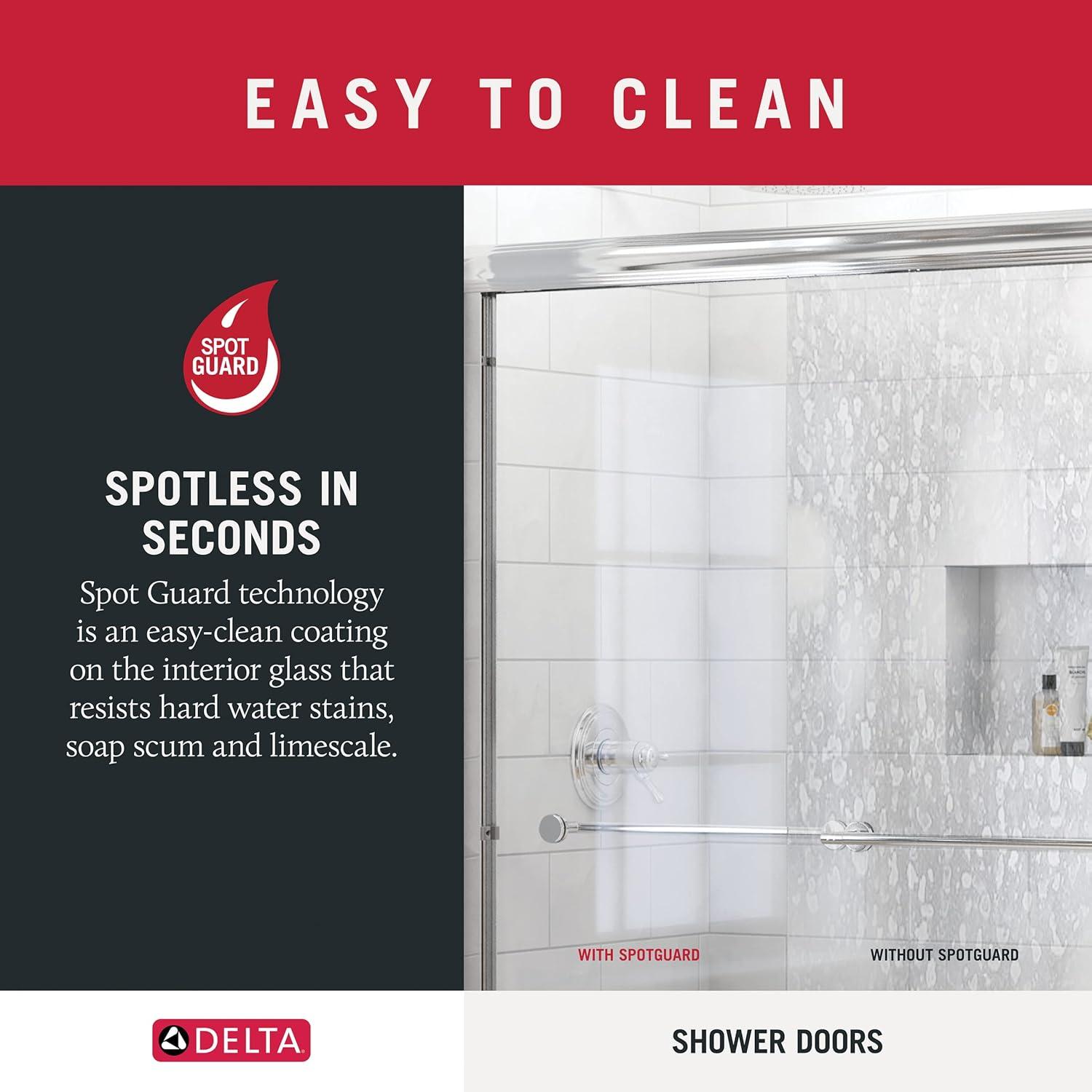 Delta Sdes860-R Commix 76" High X 60" Wide Sliding Frameless Shower Door - Nickel