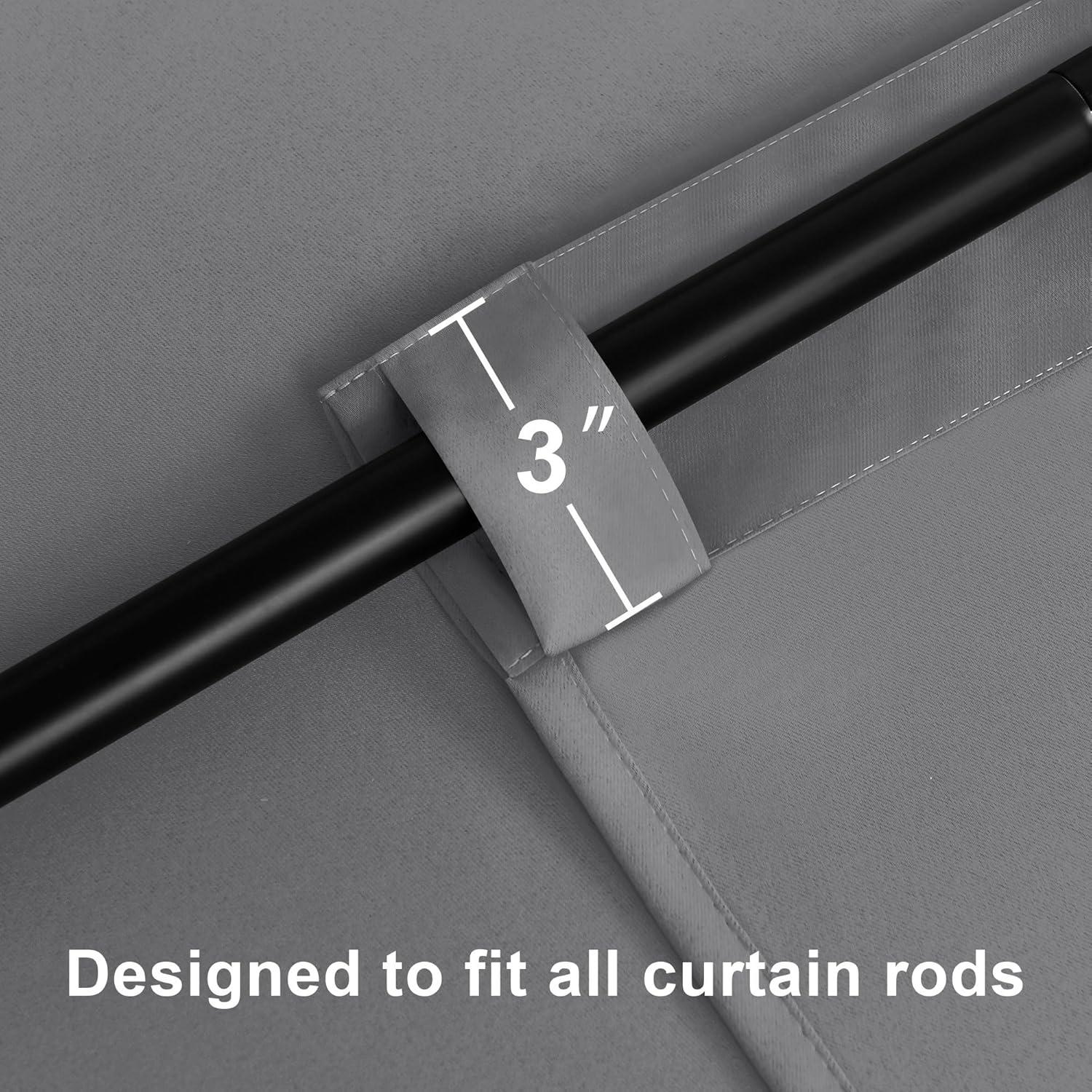 The Twillery Co.® Adona Thermal Insulated Bedroom Curtain Solid Color Room Darkening Blackout Grommet Heat Blocker Curtain Panels with White Liner