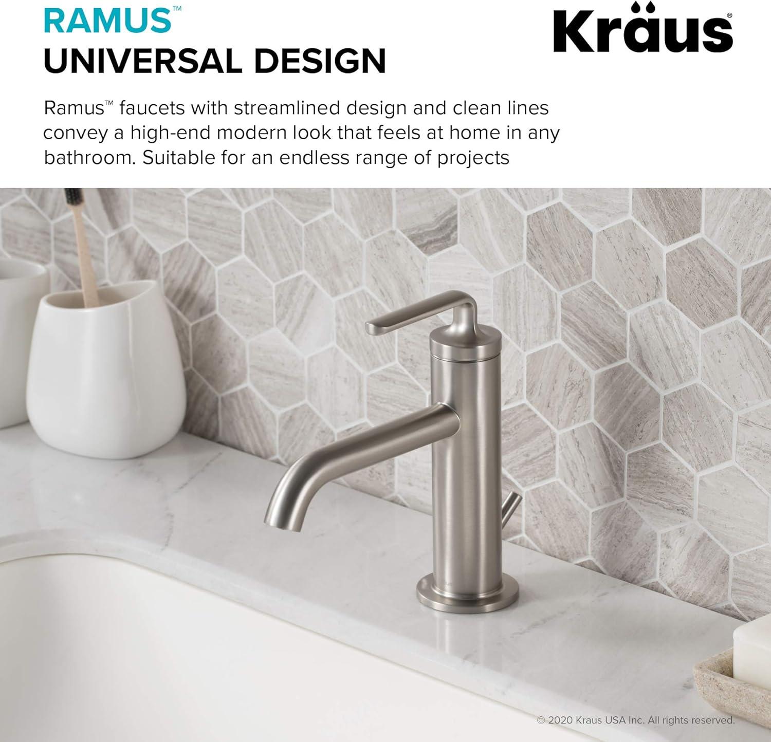 Ramus 7.38'' High Modern Spot Free Stainless Steel Bathroom Faucet