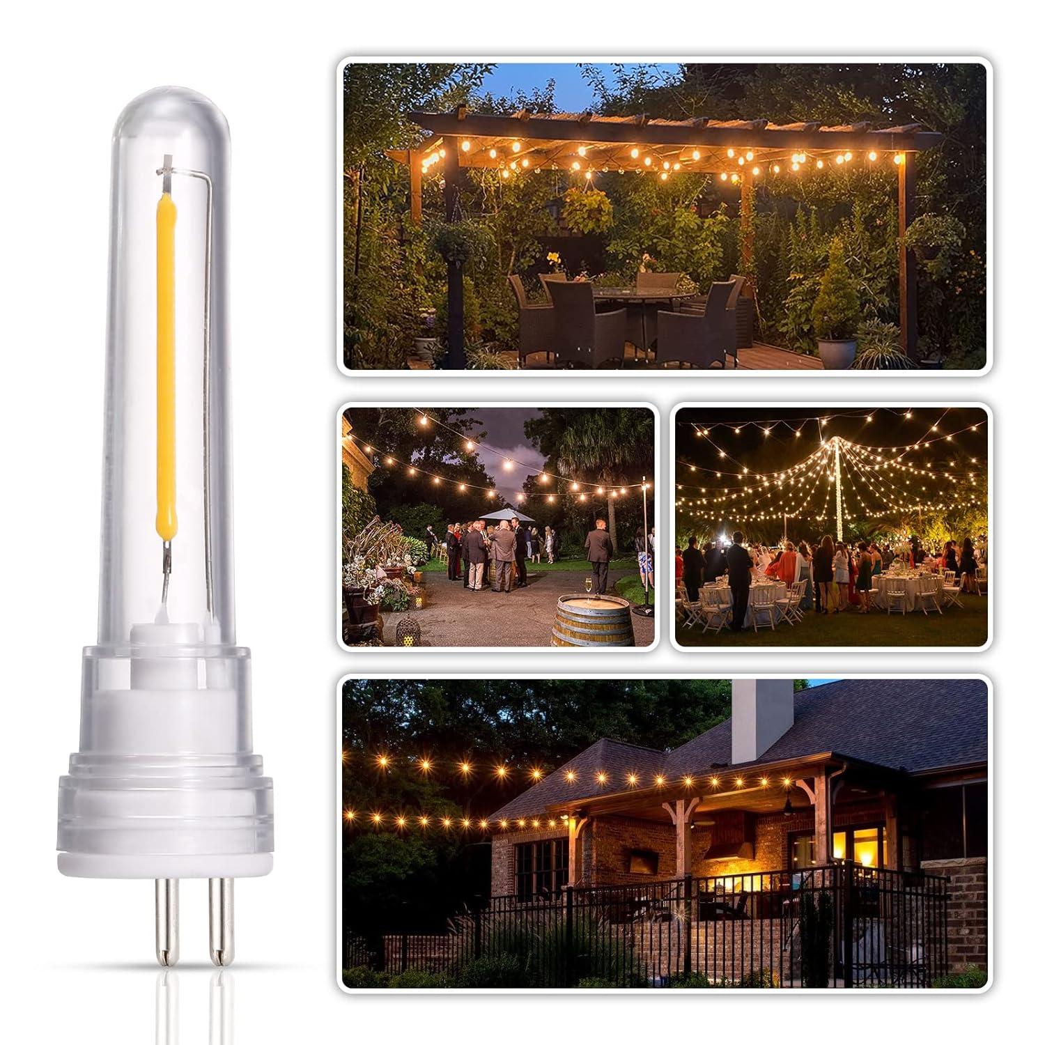 DGE S14 LED Bulb 6 Pack String Light Bulbs 1.5 Watt Replacement Light Bulb, Shatter-Proof and Waterproof IP65