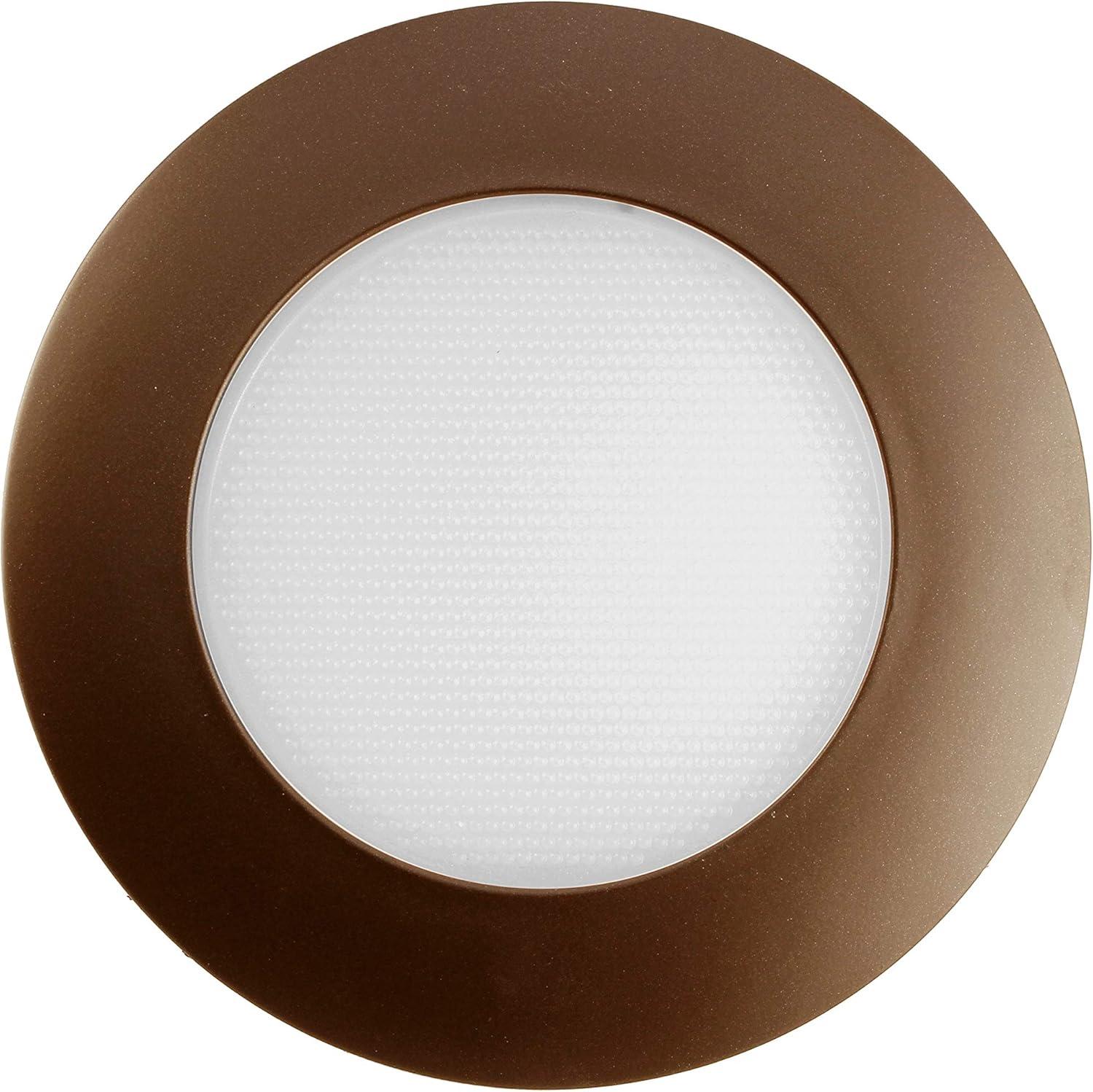 Elegant 6'' Oil-Rubbed Bronze Recessed Shower Trim with White Glass Lens