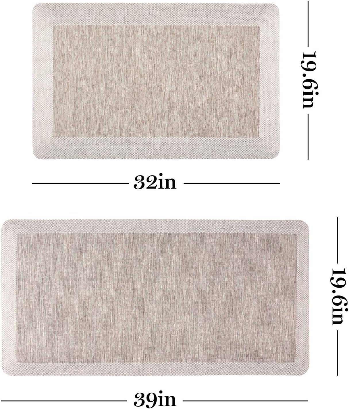 MARTHA STEWART Mira Modern Heathered Anti-Fatigue Air-Infused Kitchen Mat, Coffee Brown, 19.6"x39"