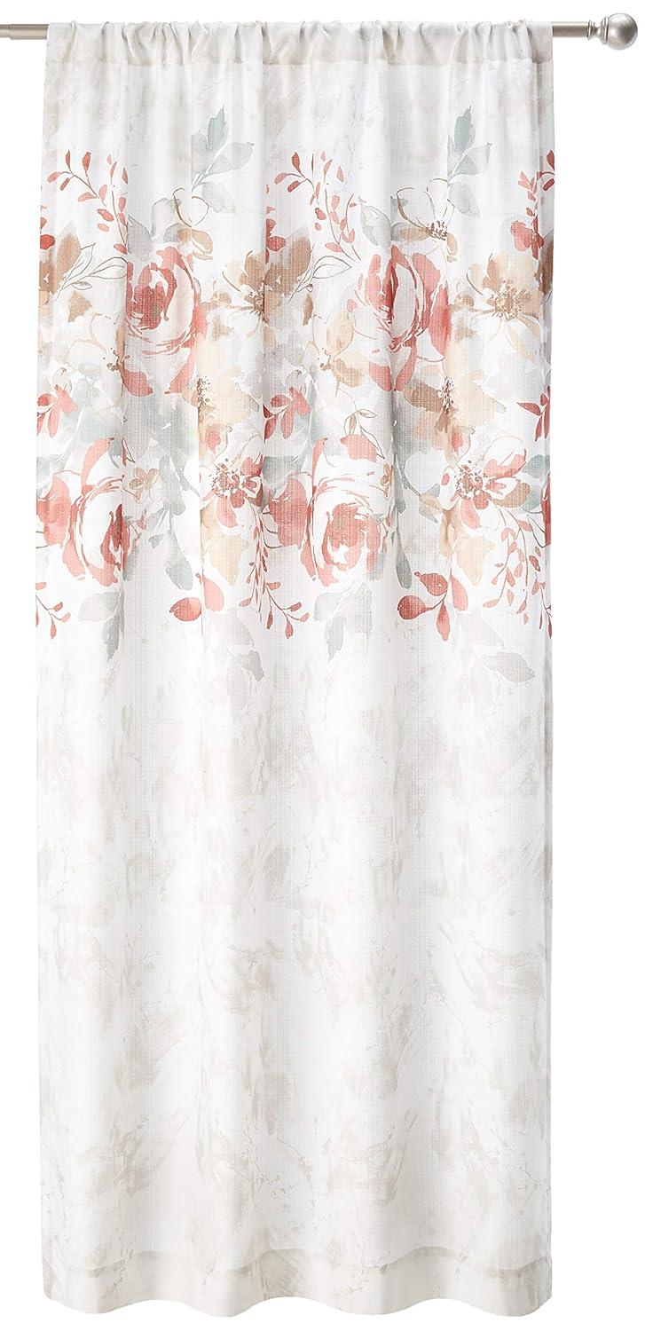 CHF Watecolor Floral Indoor , 100% Polyester , Light Filtering Single Panel Rod Pocket , Spice , 50"x84"