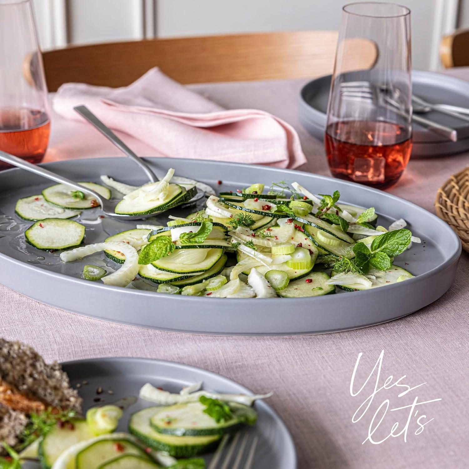 over&back Stackable Oval Serving Platter - Semi - Perfect for Tabletop & Décor