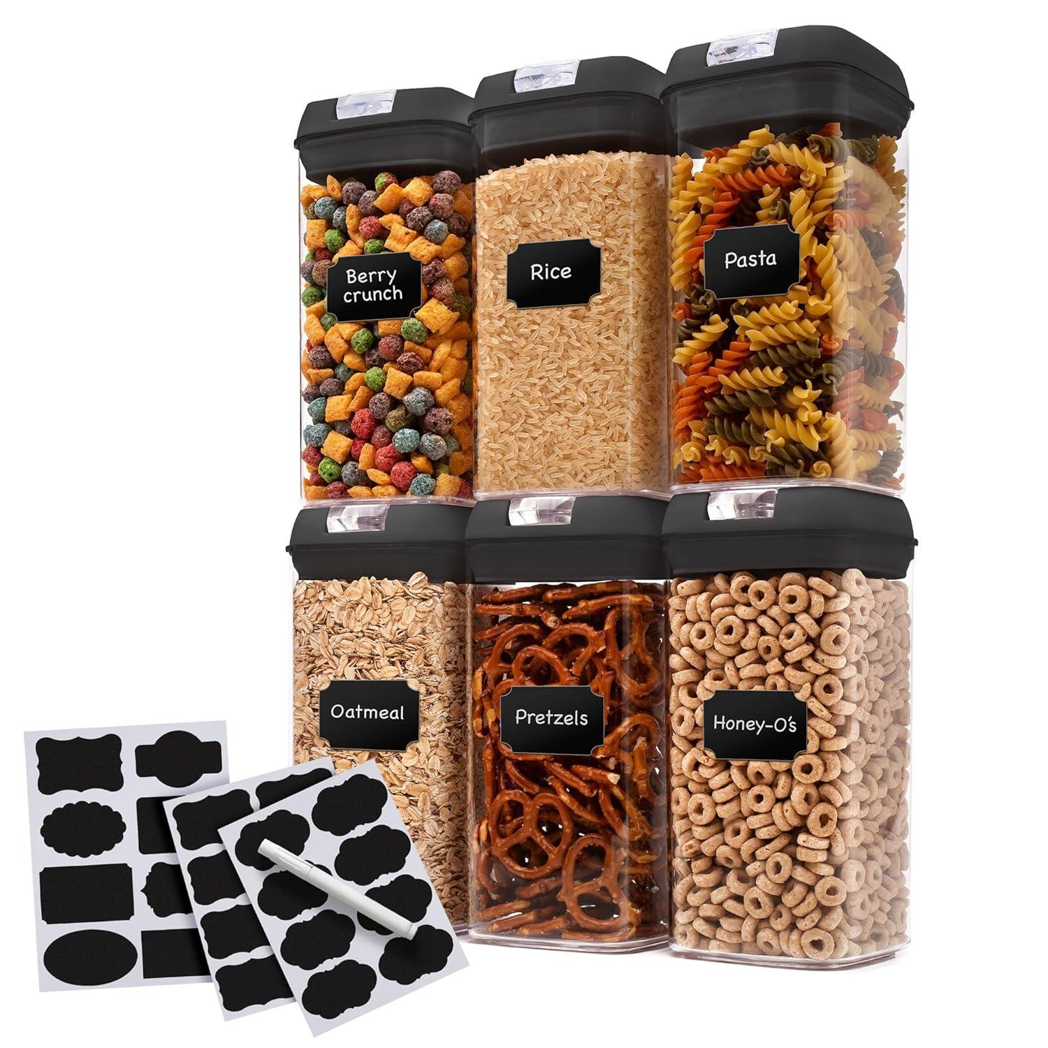 Cheer Collection Food Storage - Set of 6 Containers and 6 Lids (Set of 6)