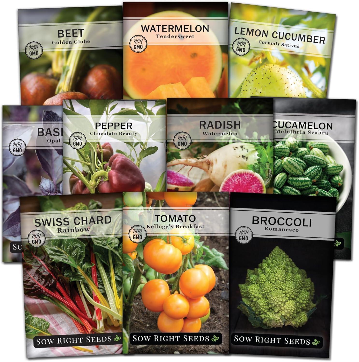 Exotic Vegetable Garden Seed Collection - Non GMO Varieties - 10 Count