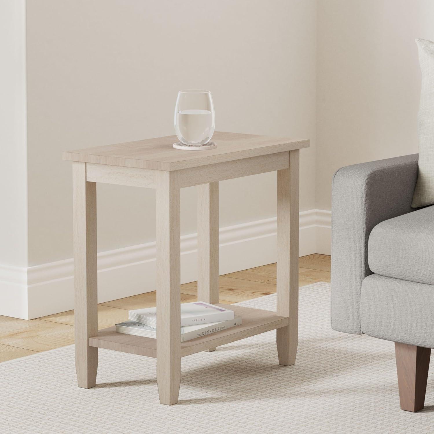 Solano Accent Table - International Concepts: Durable Parawood, Rectangle, Shelf Storage